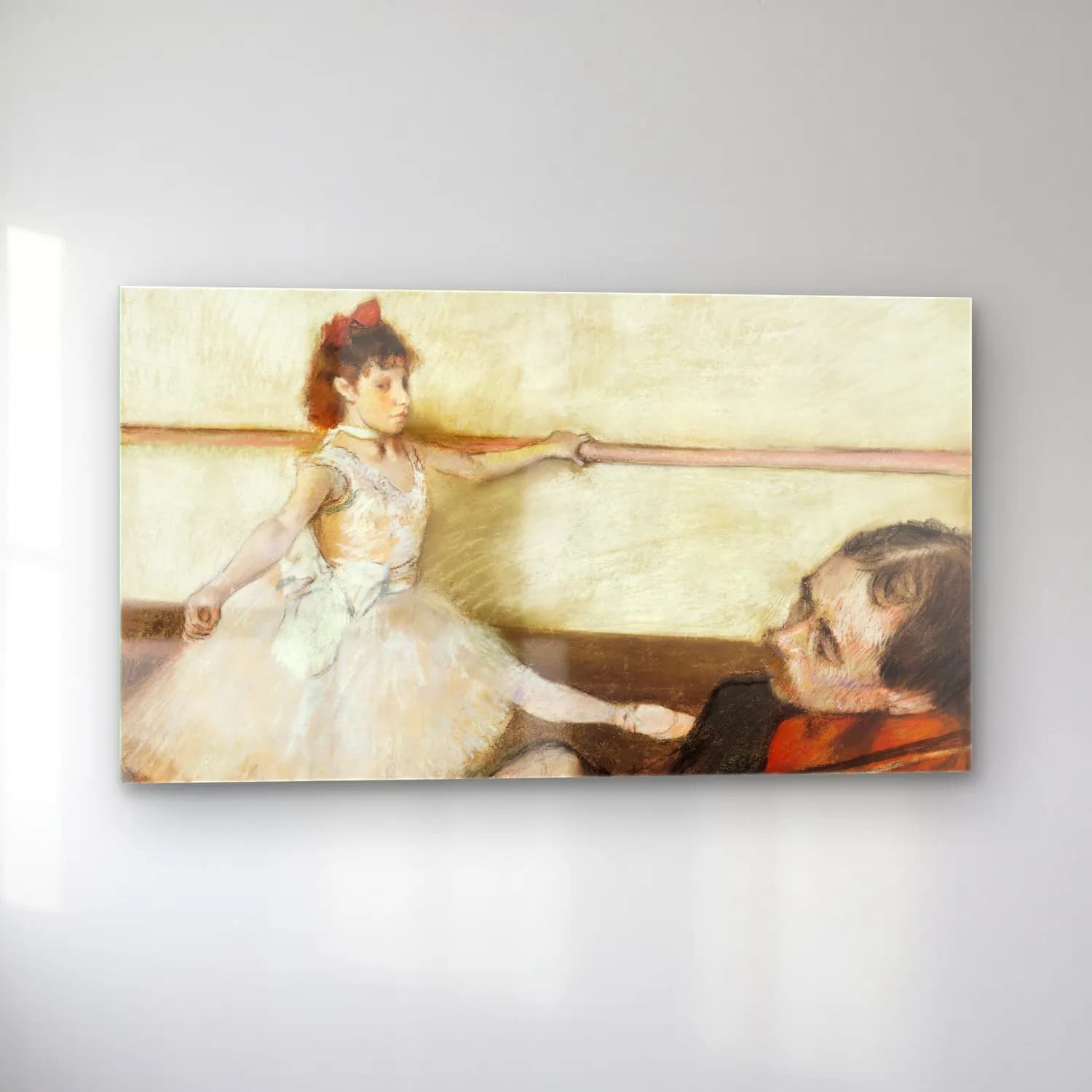 Edgar Degas – The Dance Lesson cam tablo — sol açıdan görünüm