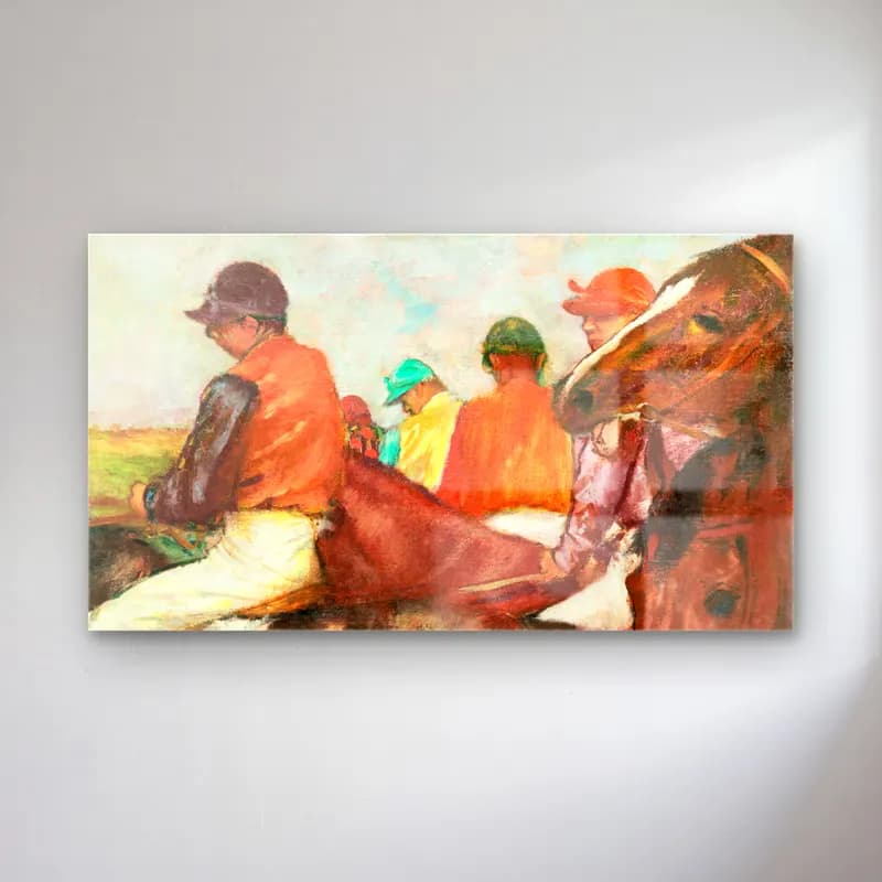 Edgar Degas – The Jockeys cam tablo — Edgar Degas – The Jockeys — yağlı boya atlı