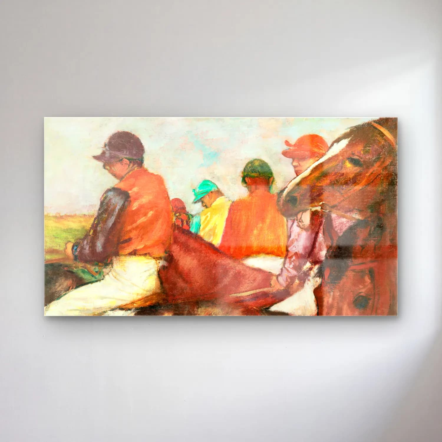 Edgar Degas – The Jockeys cam tablo — Edgar Degas – The Jockeys — yağlı boya atlı