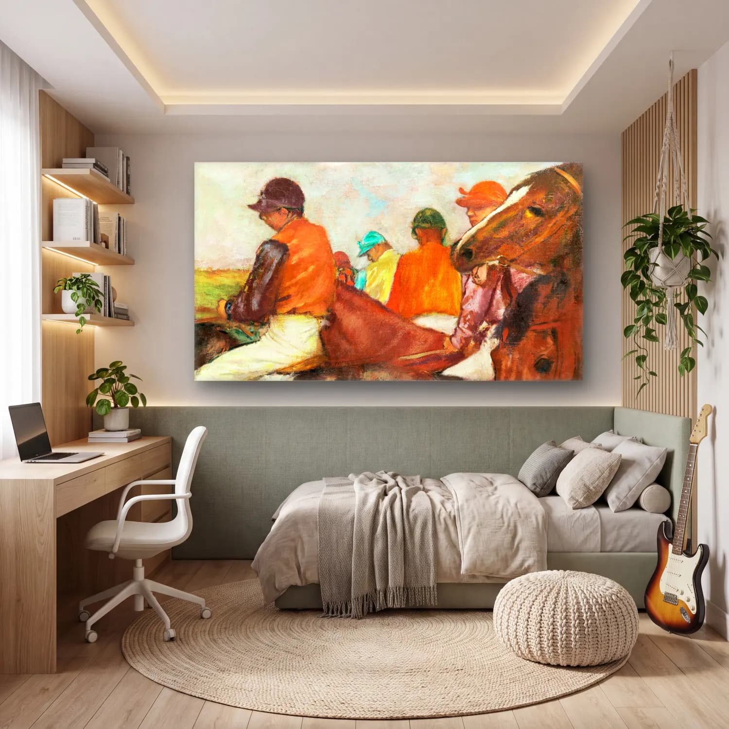 Edgar Degas – The Jockeys cam tablo — genç odasında