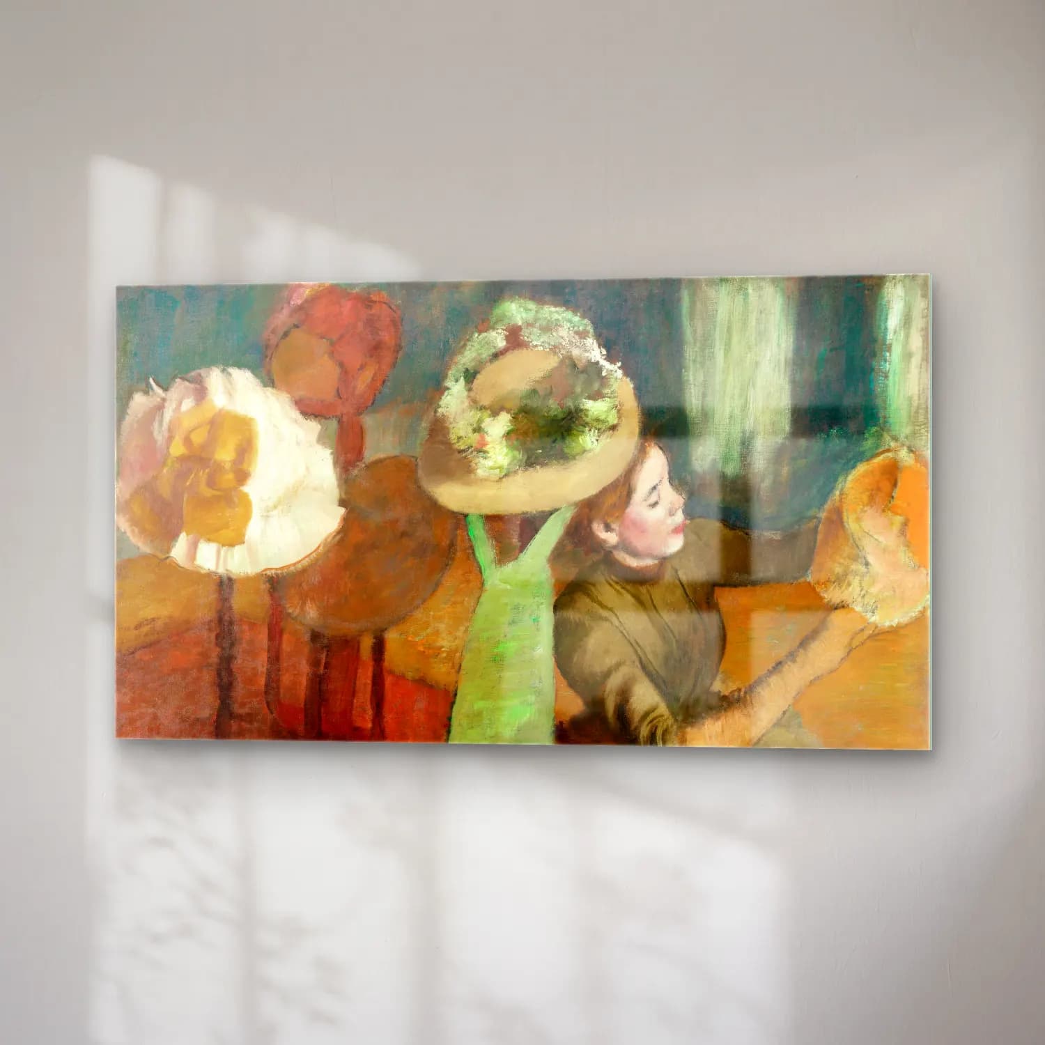Edgar Degas – The Millinery Shop cam tablo — sağ açıdan görünüm