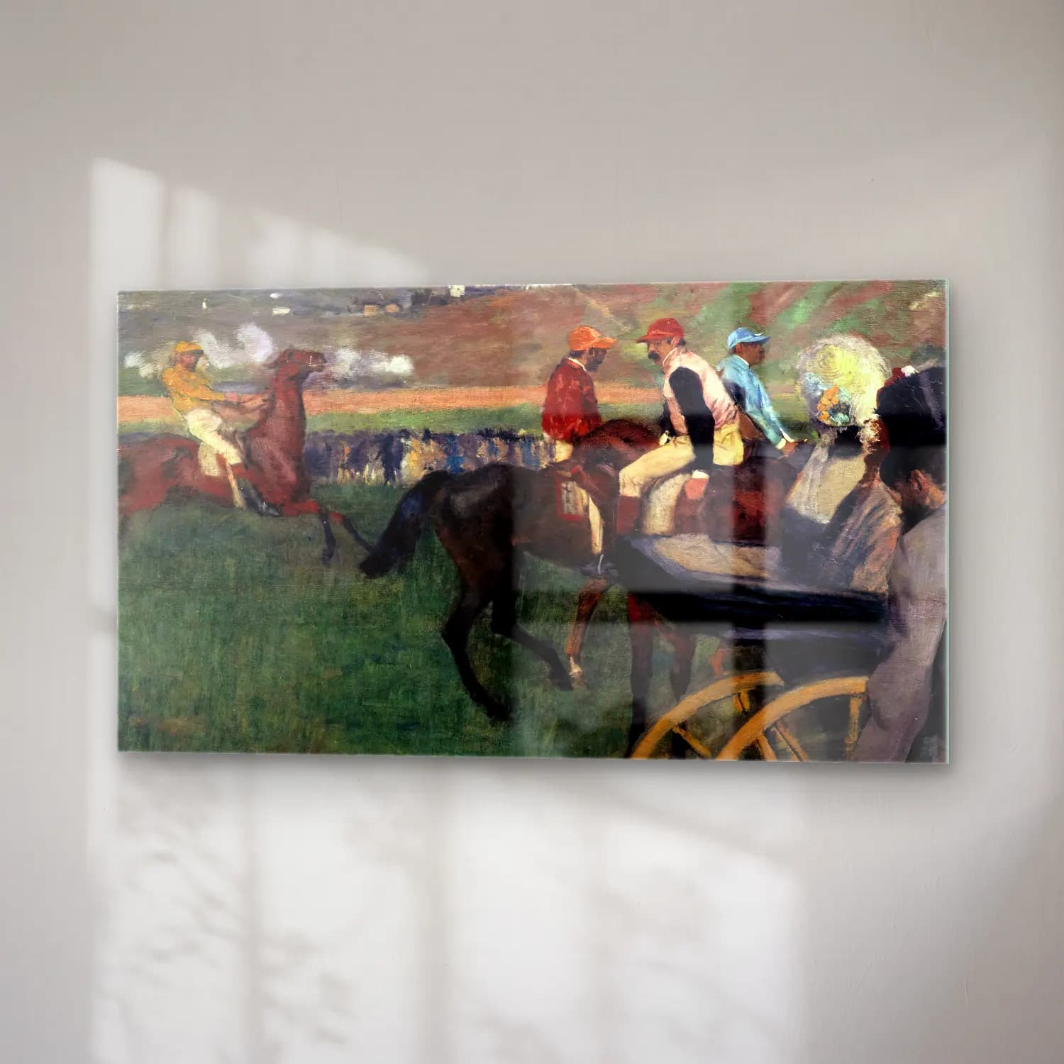 Edgar Degas – The Race Track. Amateur Jockeys by a Carriage cam tablo — sağ açıdan görünüm