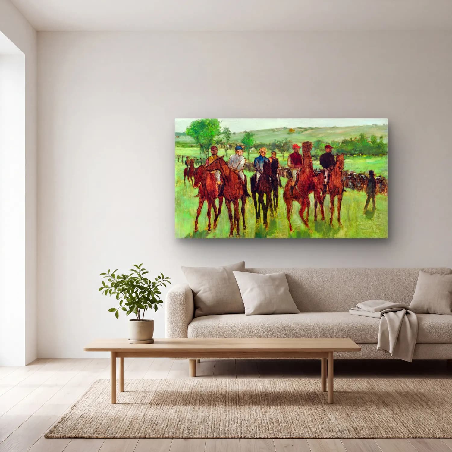 Edgar Degas – The Riders cam tablo — açık renk salonda