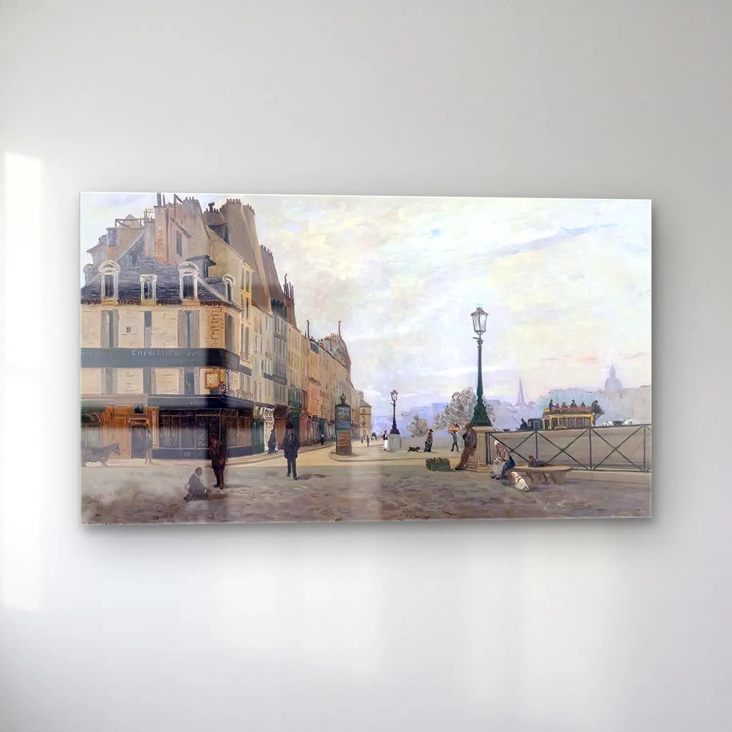 Hippolyte-Camille Delpy – The Pont Neuf and the Quai des Orfèvres, from the Place du… cam tablo — sol açıdan görünüm