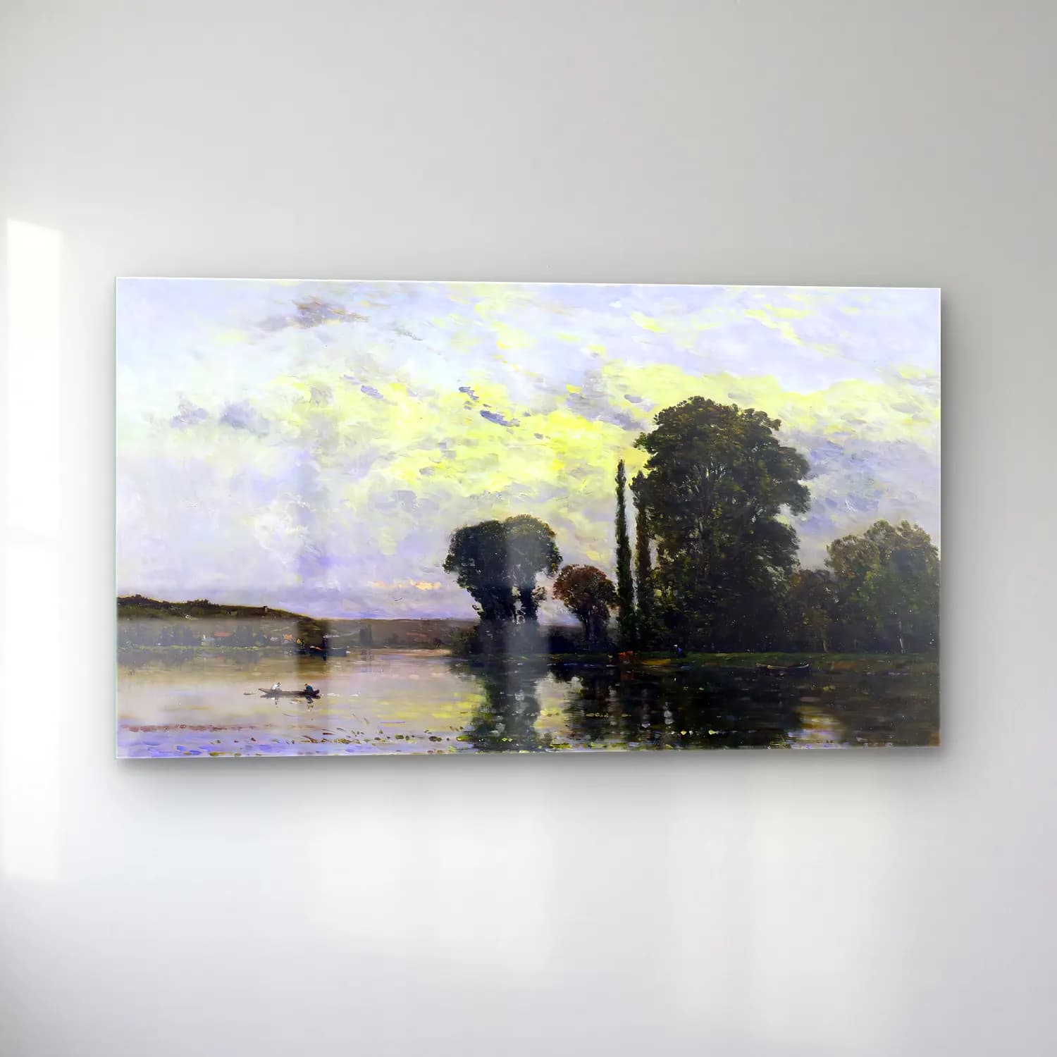 Hippolyte-Camille Delpy – The Seine at Rangiport cam tablo — sol açıdan görünüm