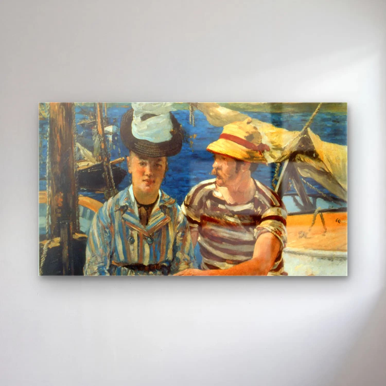 Edouard Manet – Argenteuil cam tablo — Edouard Manet – Argenteuil — empresyonist sahilde i̇nsanlar