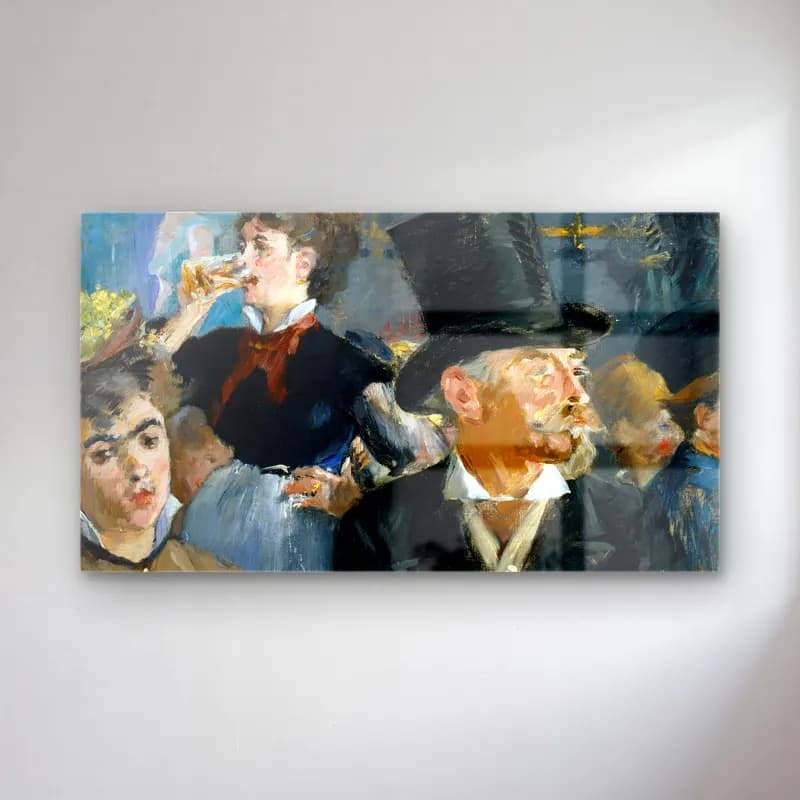 Edouard Manet – At the Café-Edouard Manet cam tablo — Edouard Manet – At the Café-Edouard Manet — empresyonist erkek portresi