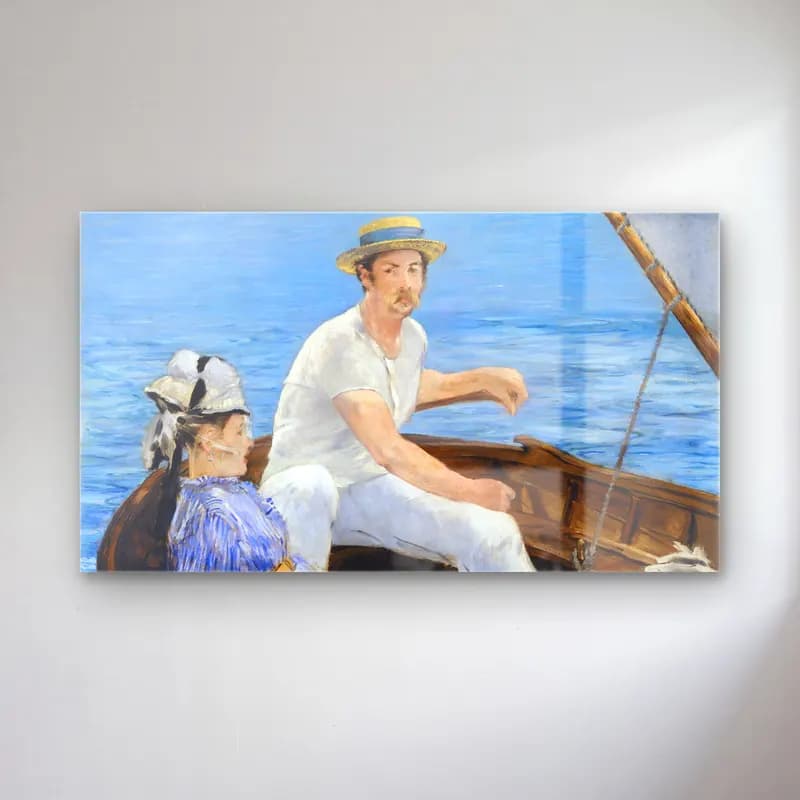 Edouard Manet – Boating cam tablo — Edouard Manet – Boating — empresyonist erkek portresi