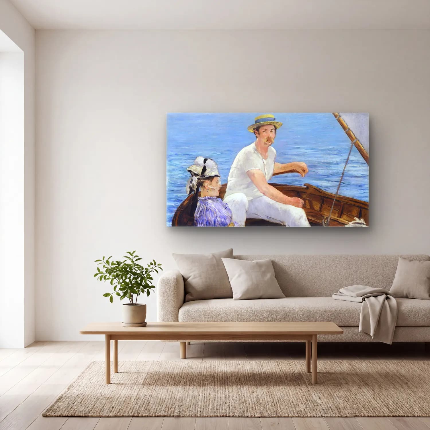 Edouard Manet – Boating cam tablo — açık renk salonda