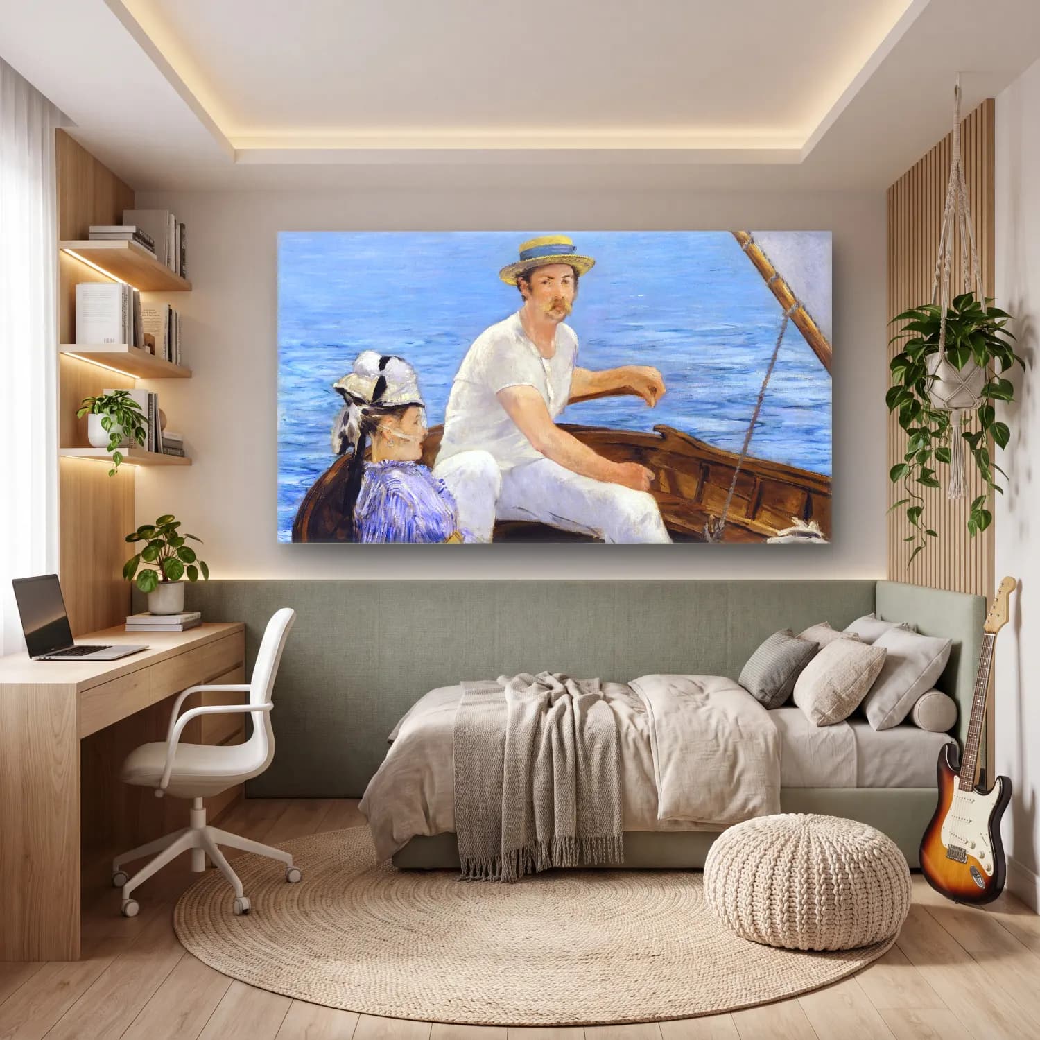 Edouard Manet – Boating cam tablo — genç odasında