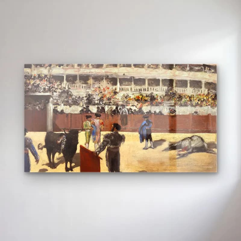 Edouard Manet – Bullfight cam tablo — Edouard Manet – Bullfight — empresyonist kalabalık cadde