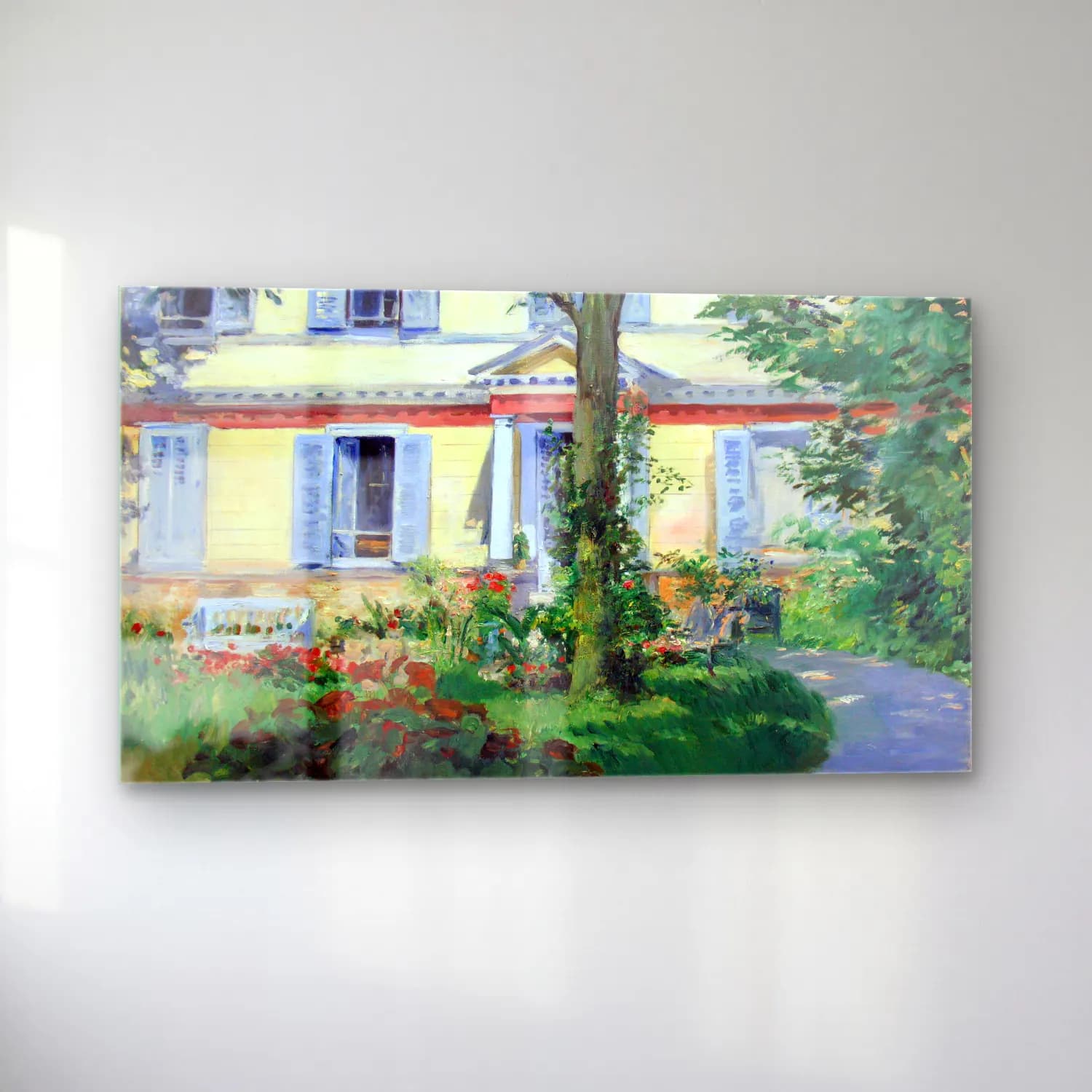 Edouard Manet – Country house in Rueil cam tablo — sol açıdan görünüm