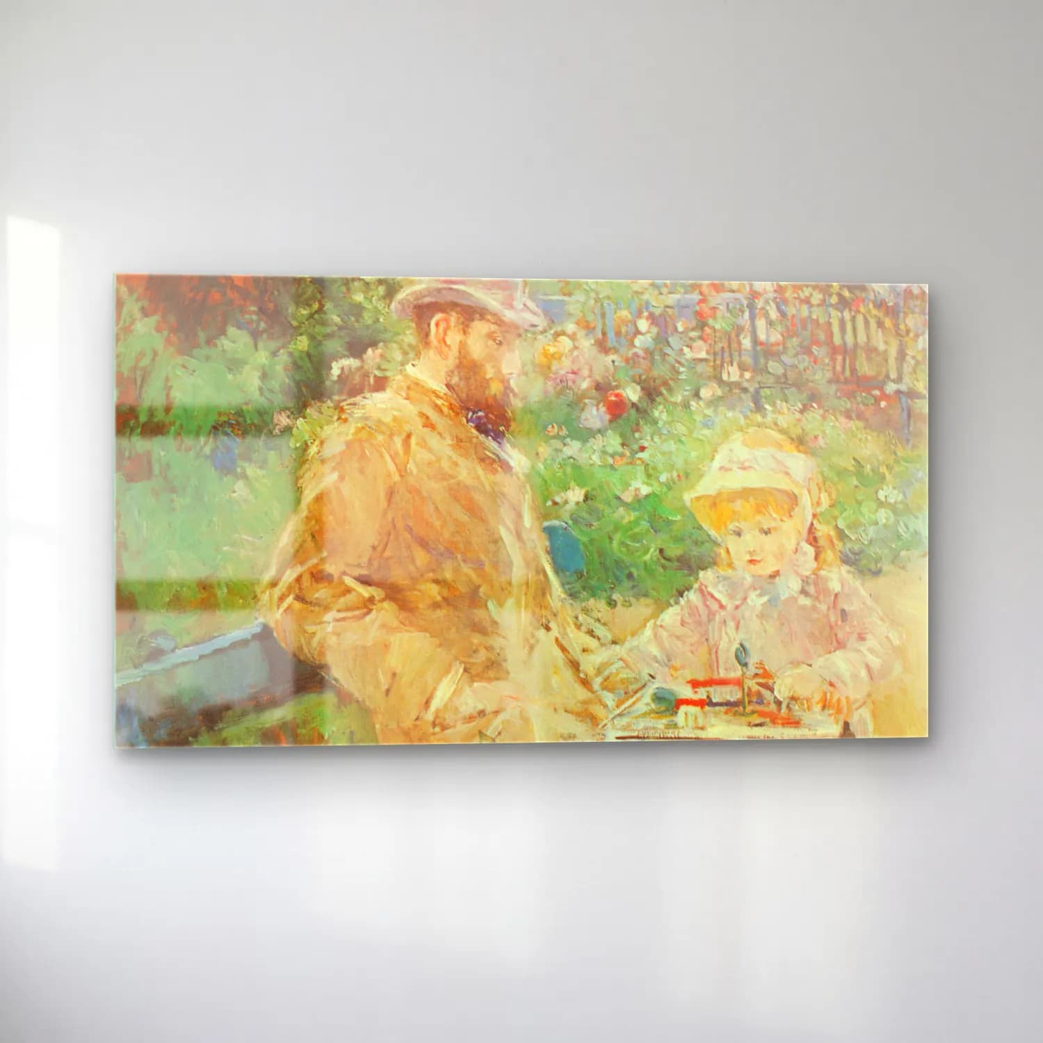 Edouard Manet – Eugäne Manet and his daughter in Bougival cam tablo — sol açıdan görünüm
