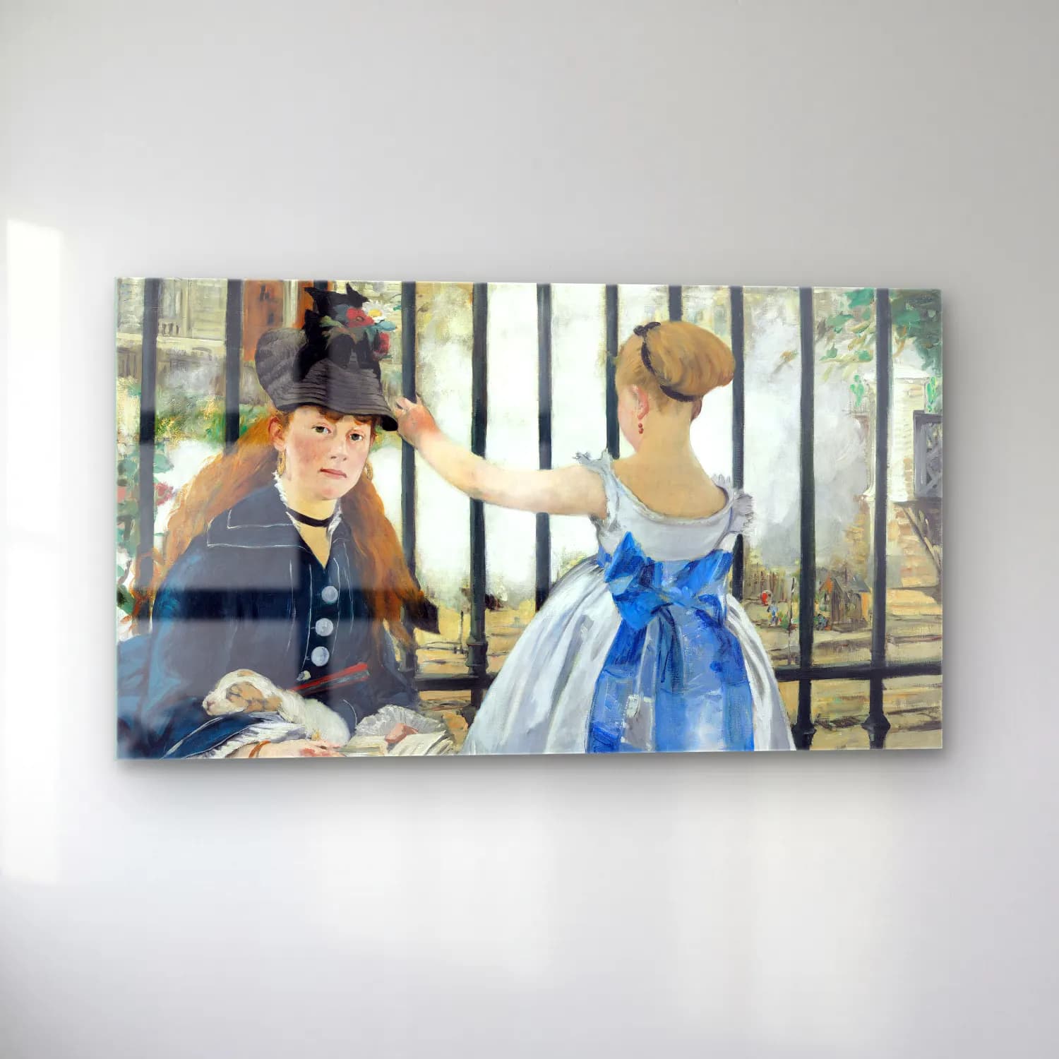 Edouard Manet – Le Chemin de fer Edouard Manet cam tablo — sol açıdan görünüm