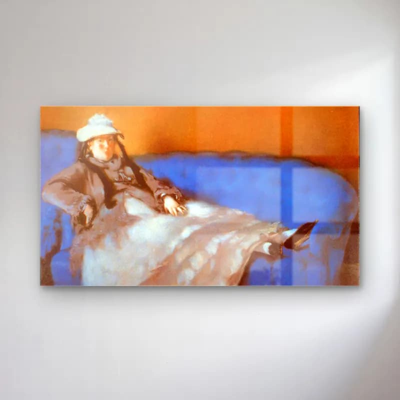 Edouard Manet – Madame Manet cam tablo — Edouard Manet – Madame Manet — empresyonist elbiseli kadın