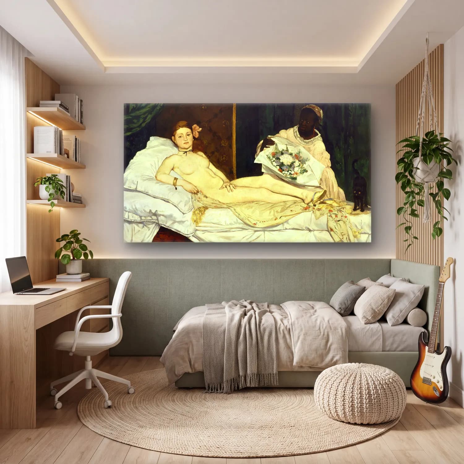 Edouard Manet – Olympia cam tablo — genç odasında