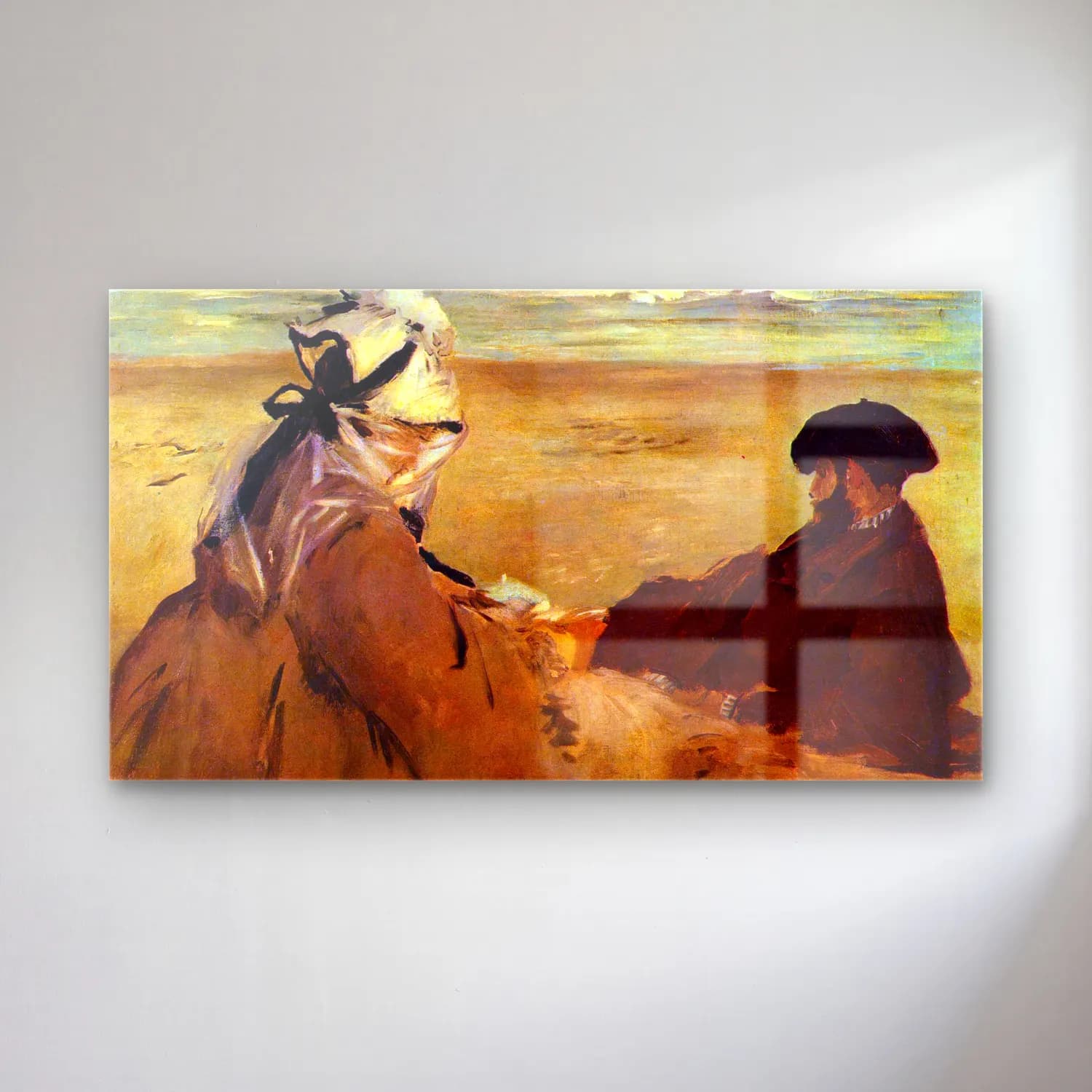 Edouard Manet – On the beach cam tablo — Edouard Manet – On the beach — empresyonist sahilde i̇nsanlar