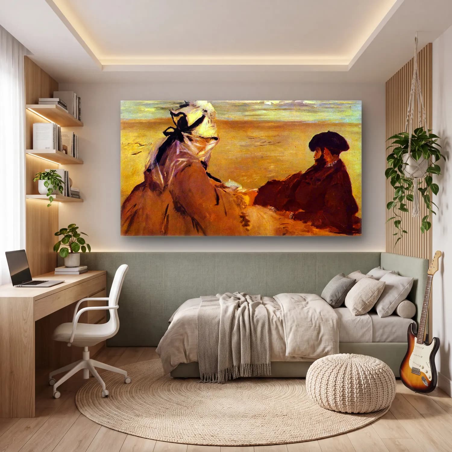 Edouard Manet – On the beach cam tablo — genç odasında