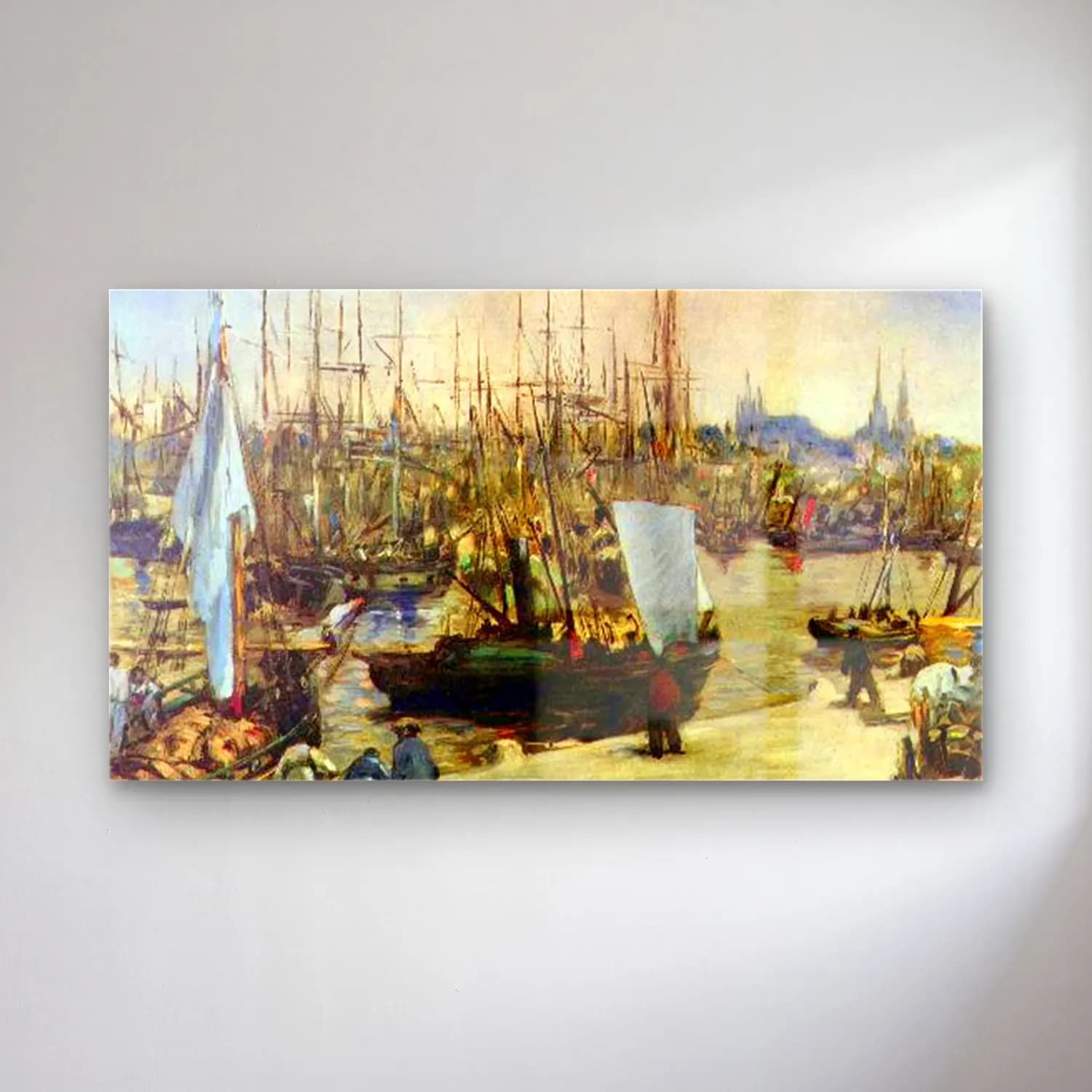 Edouard Manet – Port of Bordeaux cam tablo — Edouard Manet – Port of Bordeaux — empresyonist liman ve tekneler
