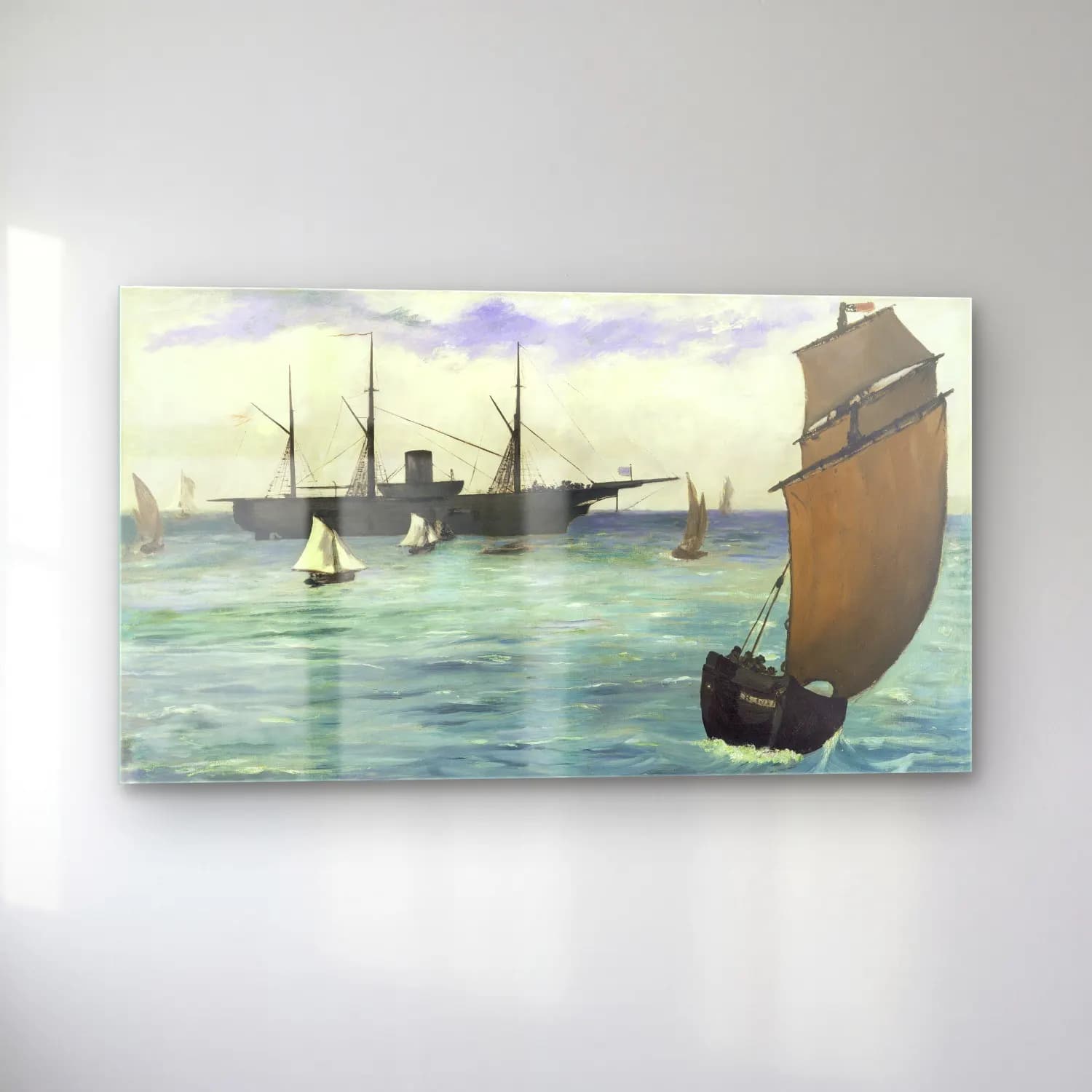 Edouard Manet – The Kearsarge at Boulogne cam tablo — sol açıdan görünüm