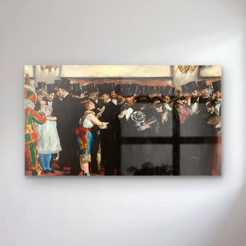 Edouard Manet – The Masked Ball Edouard Manet cam tablo — Edouard Manet – The Masked Ball Edouard Manet — empresyonist kalabalık cadde