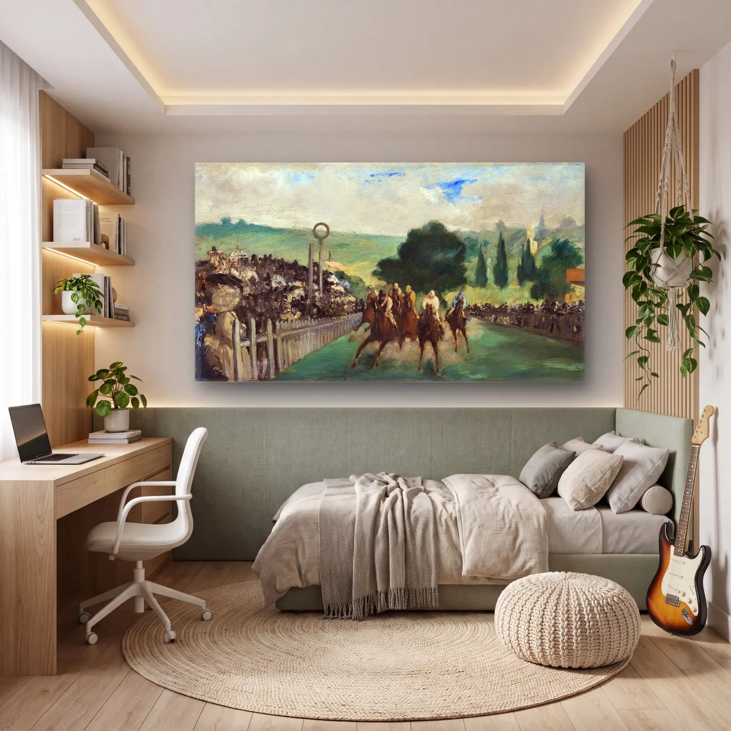 Edouard Manet – The Races at Longchamp cam tablo — genç odasında