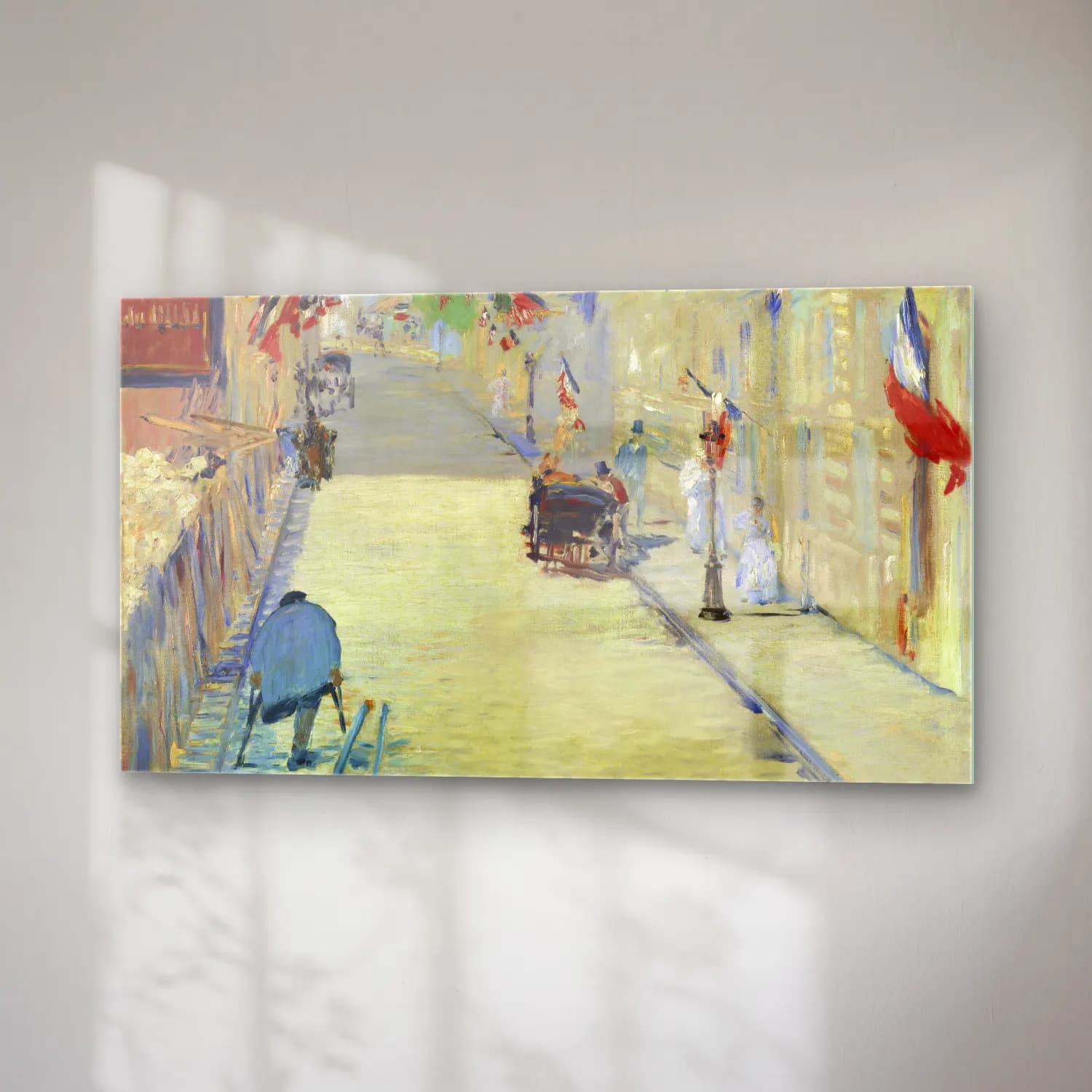 Edouard Manet – The Rue Mosnier with Flags cam tablo — sağ açıdan görünüm