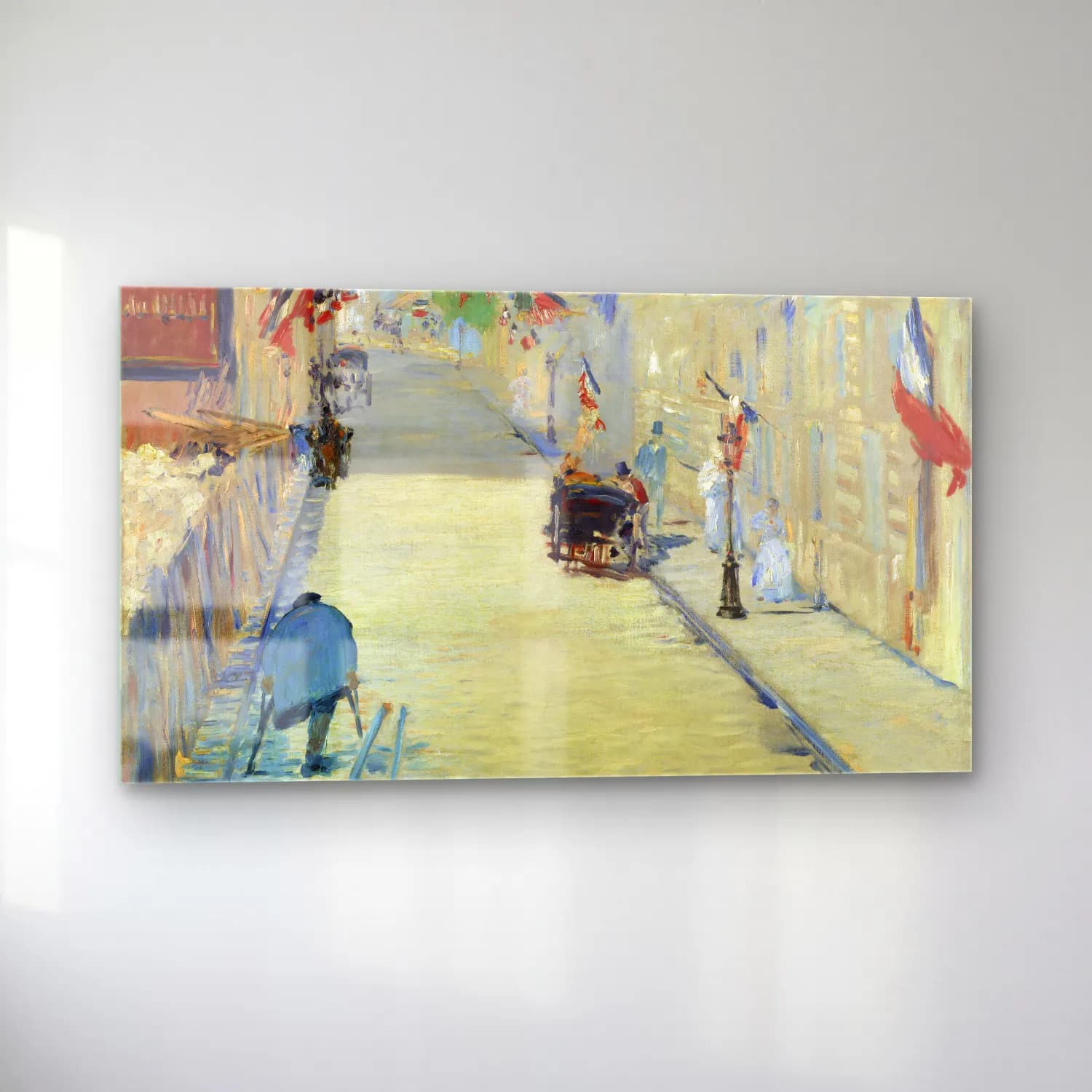 Edouard Manet – The Rue Mosnier with Flags cam tablo — sol açıdan görünüm