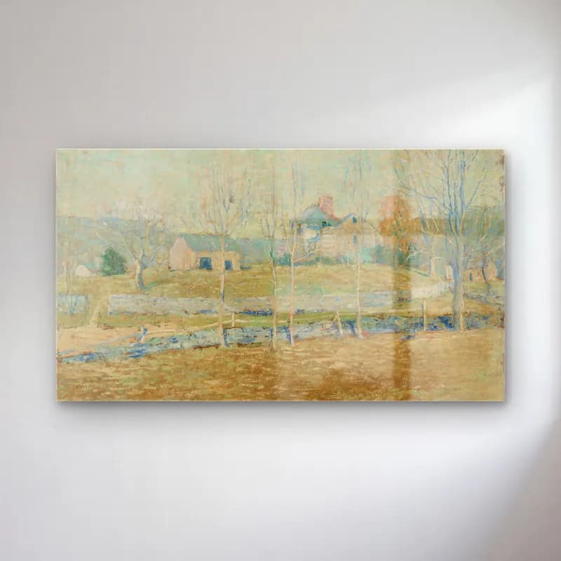 Ernest Lawson – An Abandoned Farm cam tablo — Ernest Lawson – An Abandoned Farm — empresyonist kır evi
