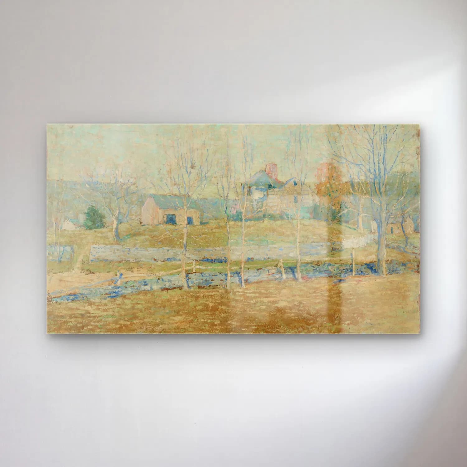 Ernest Lawson – An Abandoned Farm cam tablo — Ernest Lawson – An Abandoned Farm — empresyonist kır evi
