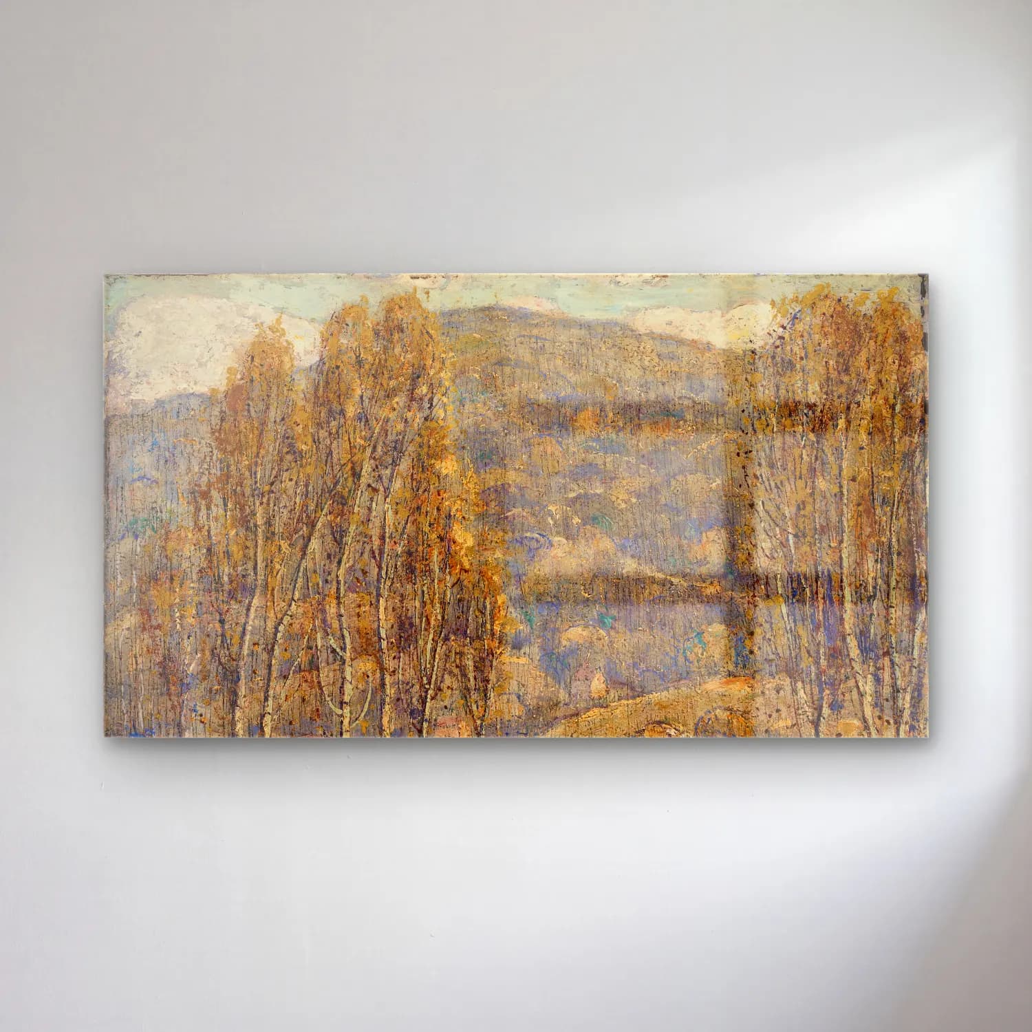 Ernest Lawson – Beeches cam tablo — Ernest Lawson – Beeches — empresyonist dağ manzarası