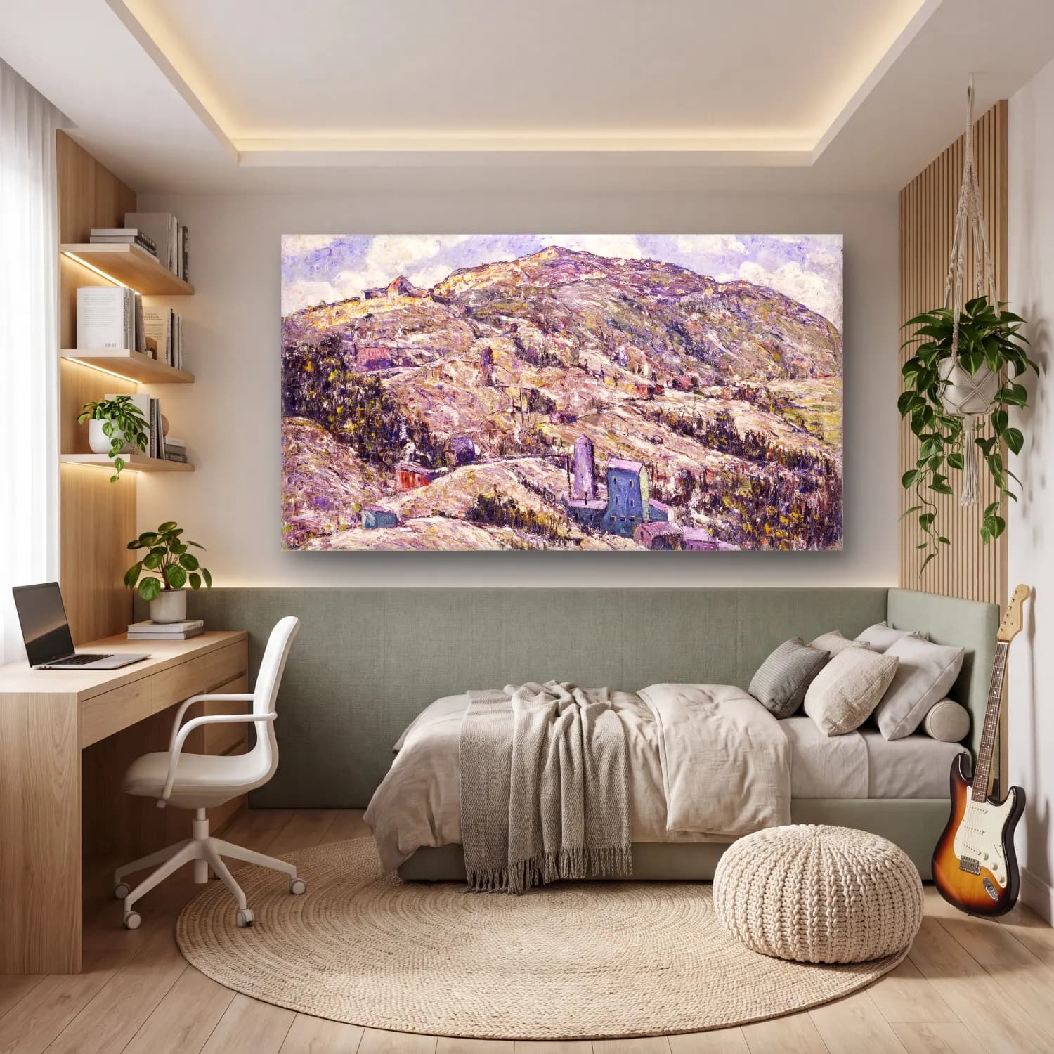 Ernest Lawson – Gold Mining, Cripple Creek cam tablo — genç odasında