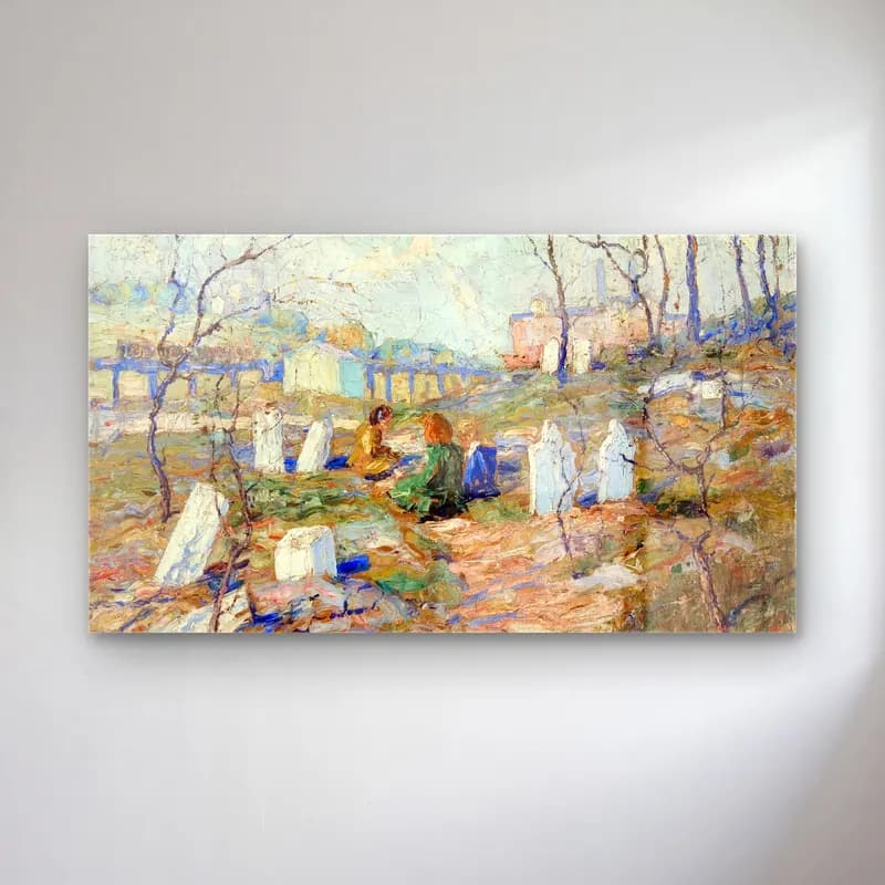 Ernest Lawson – Graveyard cam tablo — Ernest Lawson – Graveyard — empresyonist dini sahne