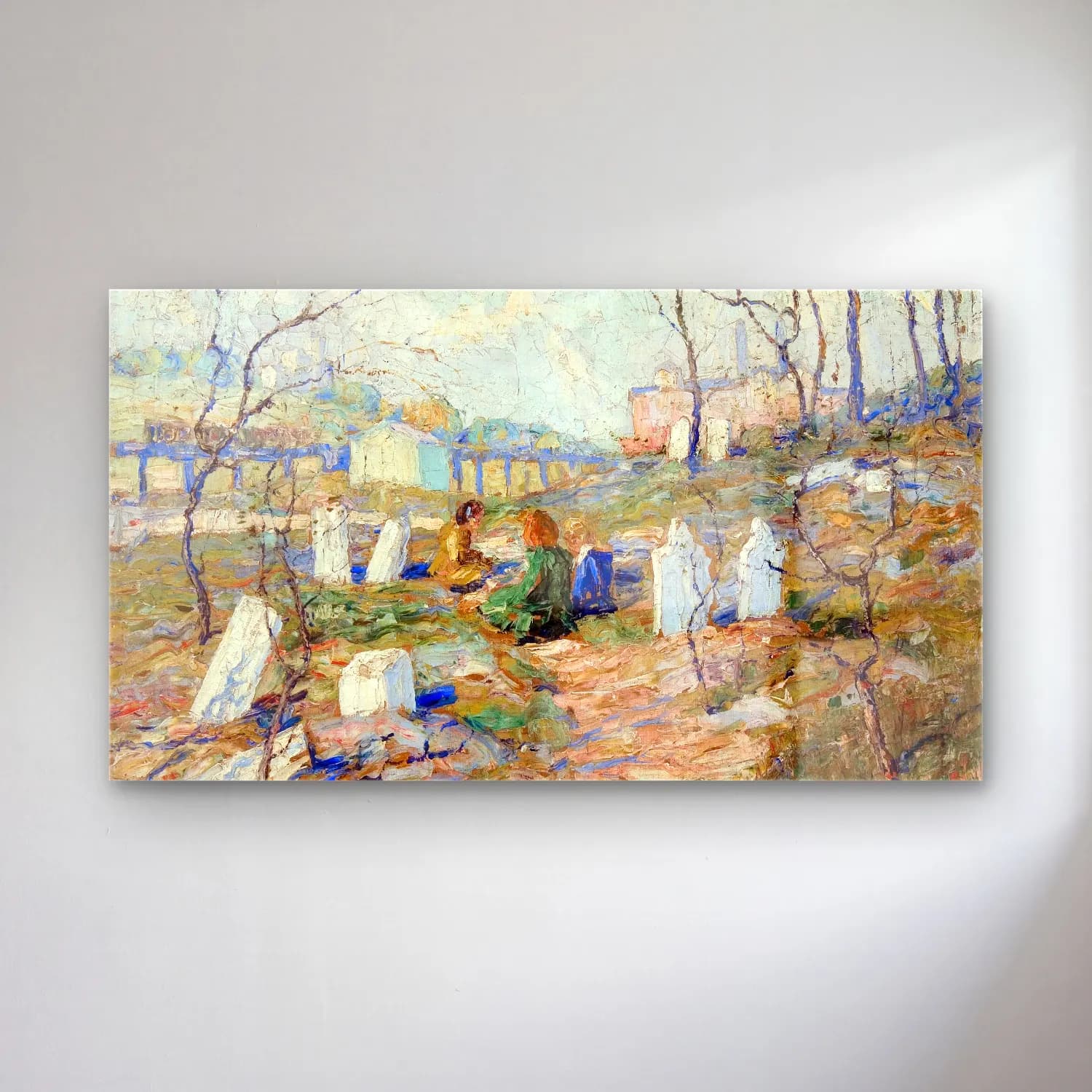 Ernest Lawson – Graveyard cam tablo — Ernest Lawson – Graveyard — empresyonist dini sahne