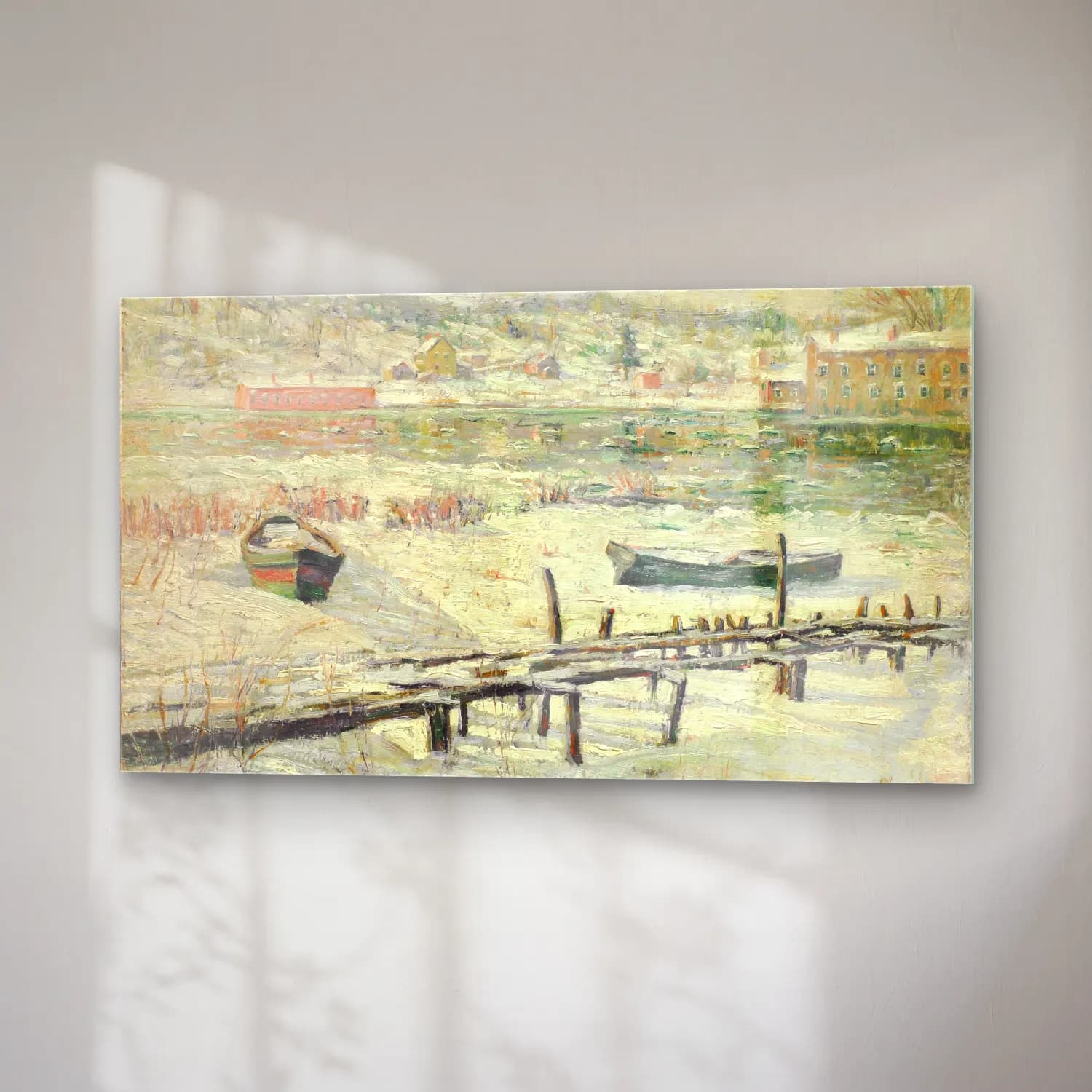 Ernest Lawson – Harlem River in Winter cam tablo — sağ açıdan görünüm