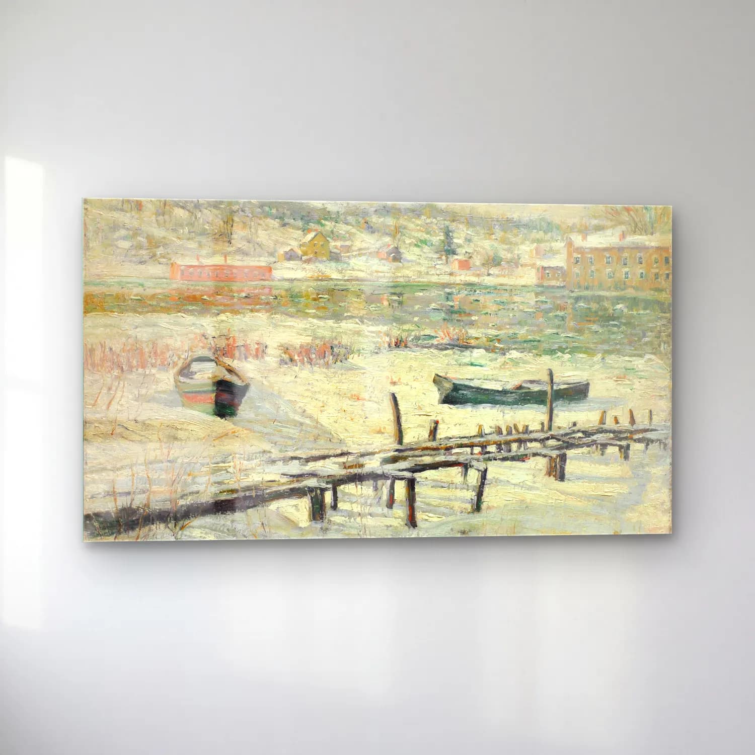 Ernest Lawson – Harlem River in Winter cam tablo — sol açıdan görünüm