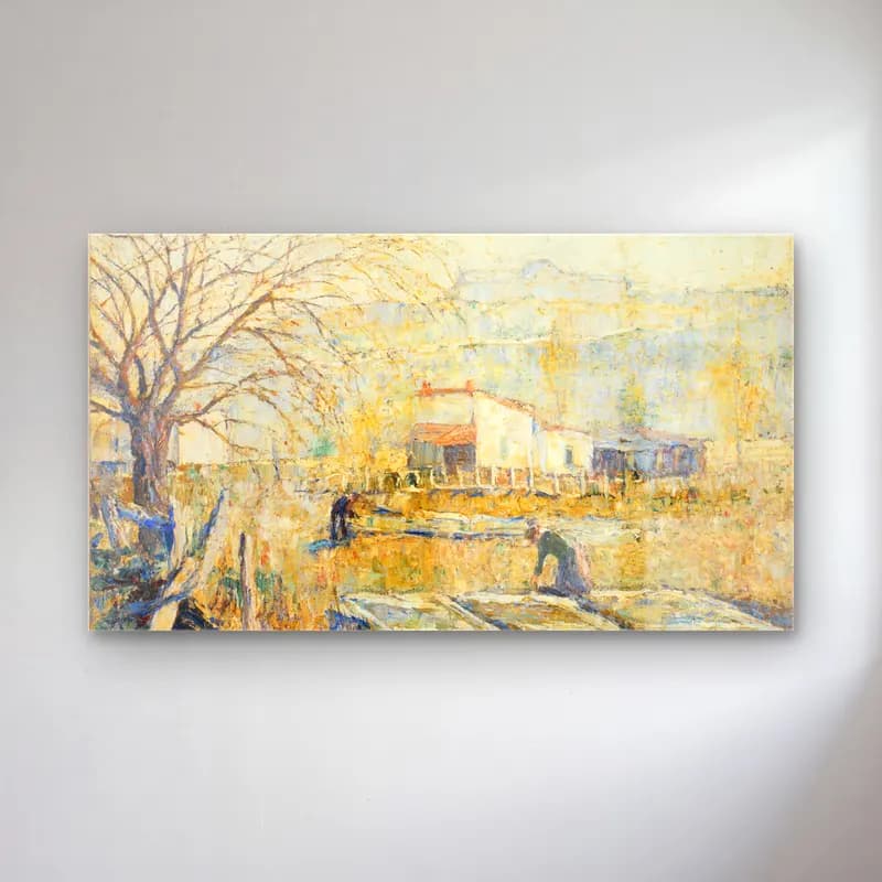 Ernest Lawson – Hot Beds cam tablo — Ernest Lawson – Hot Beds — empresyonist kır evi