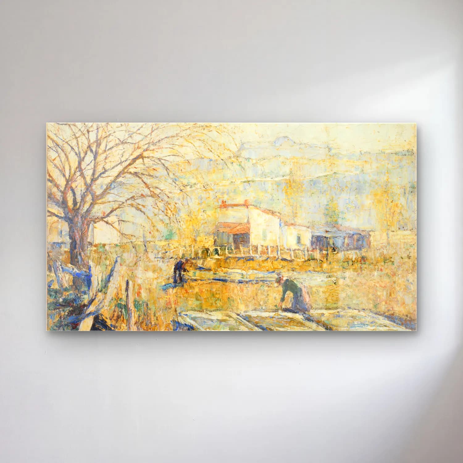 Ernest Lawson – Hot Beds cam tablo — Ernest Lawson – Hot Beds — empresyonist kır evi