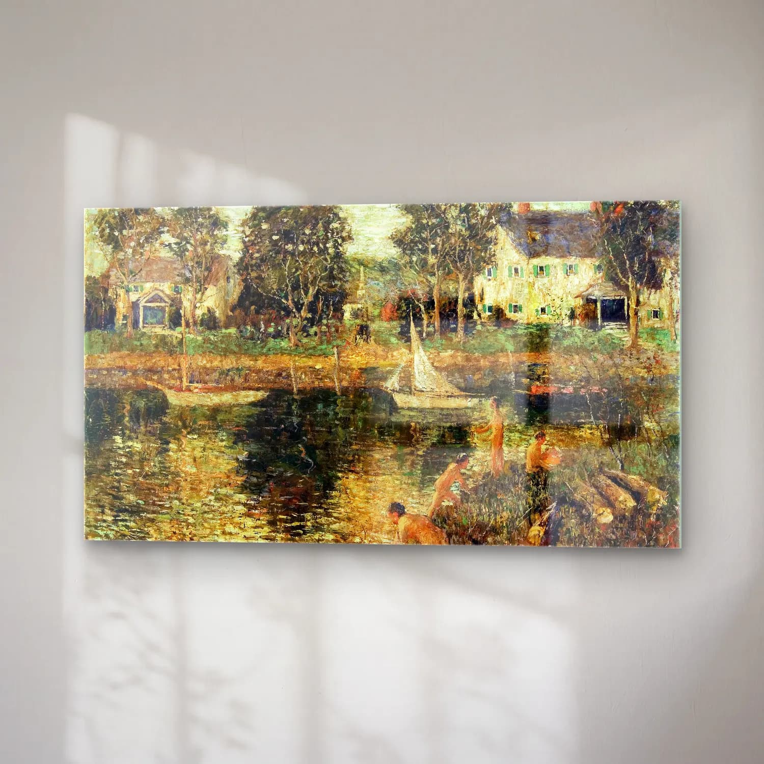 Ernest Lawson – Swimming Hole cam tablo — sağ açıdan görünüm