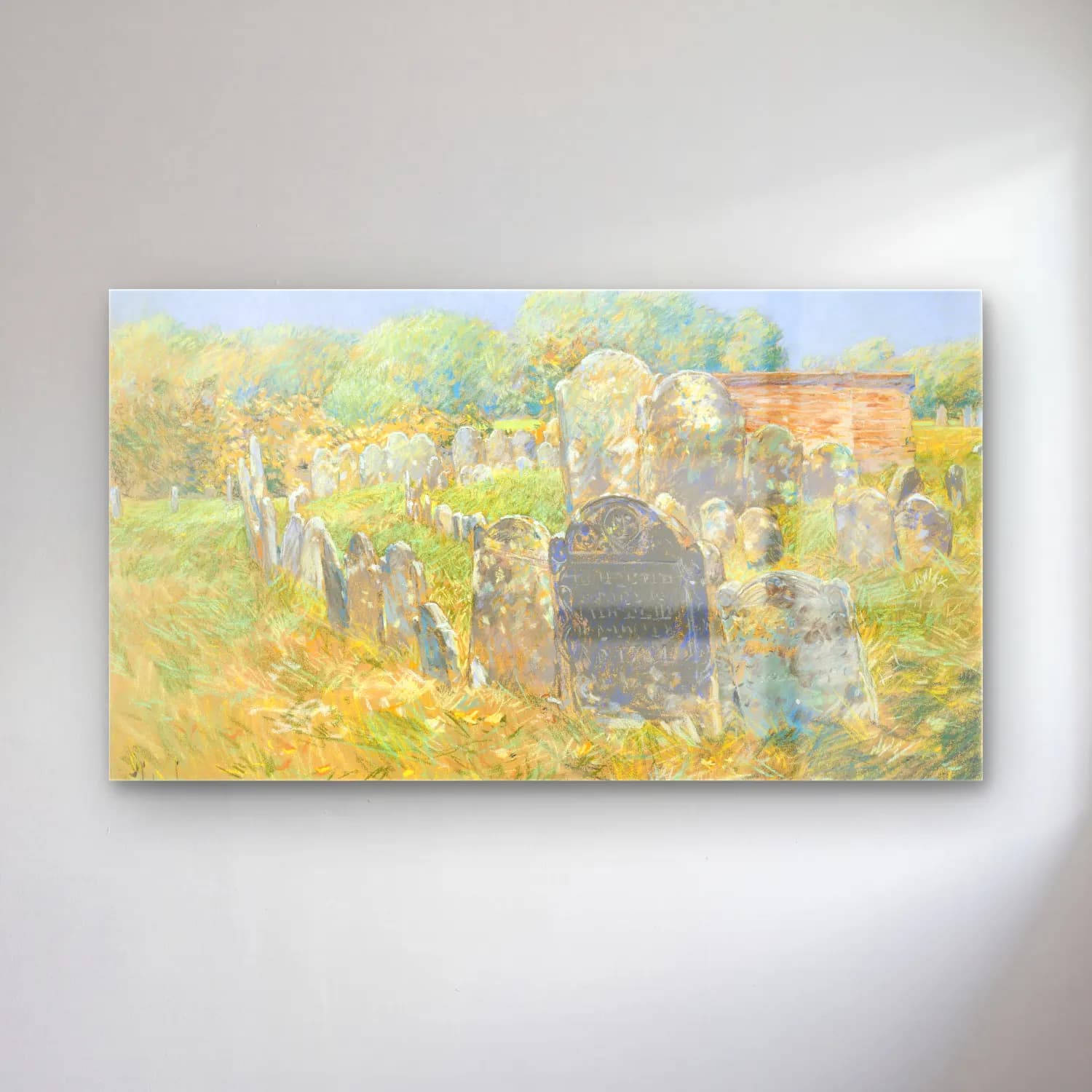 Frederick Childe Hassam – Colonial Graveyard at Lexington cam tablo — Frederick Childe Hassam – Colonial Graveyard at Lexington — empresyonist antik kalıntılar