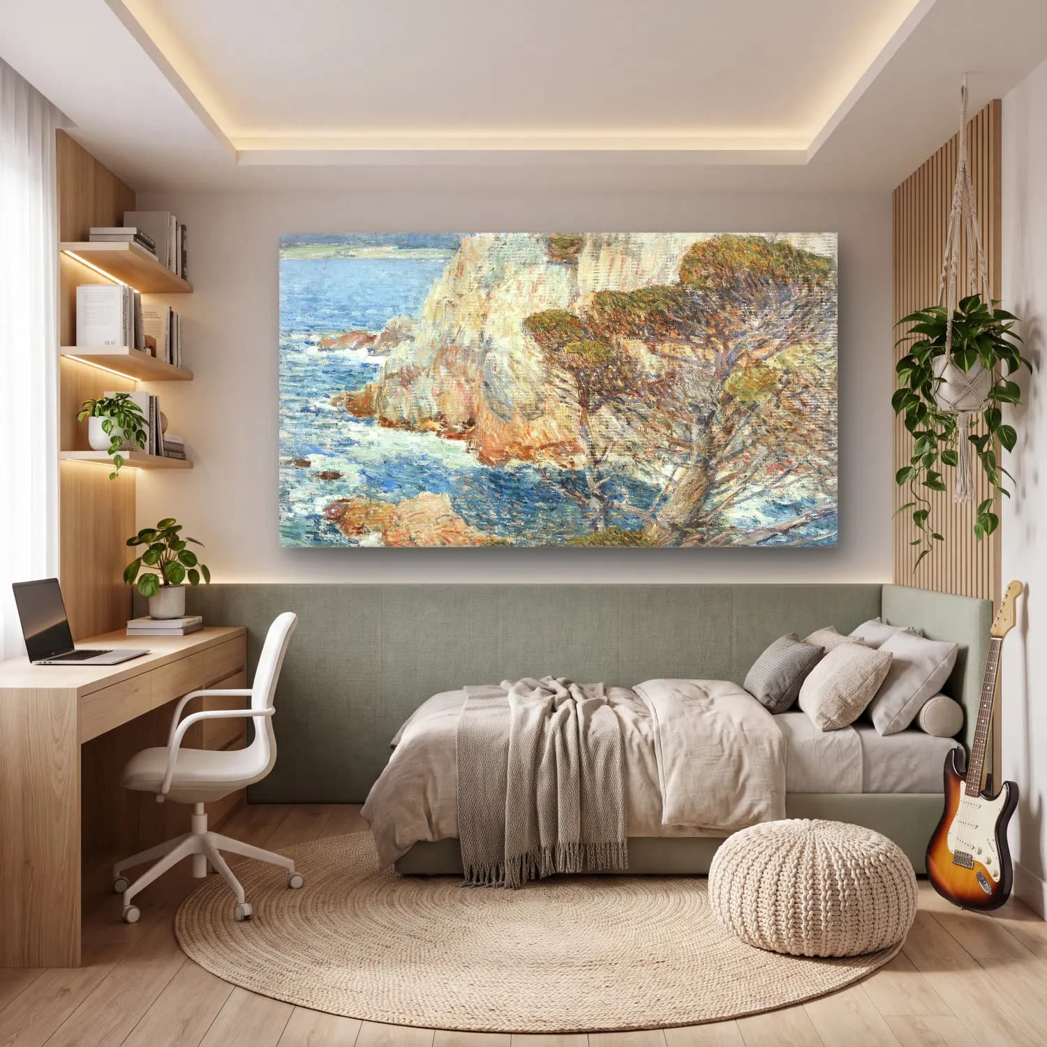 Frederick Childe Hassam – Point Lobos, Carmel cam tablo — genç odasında