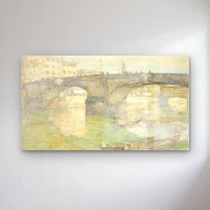 Frederick Childe Hassam – Ponte Santa Trinità cam tablo — Frederick Childe Hassam – Ponte Santa Trinità — empresyonist köprü
