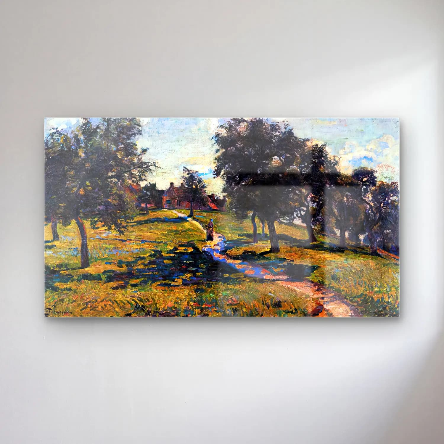 Armand Guillaumin – Landscape in Normandy Apple Trees cam tablo — Armand Guillaumin – Landscape in Normandy Apple Trees — empresyonist köy sokağı