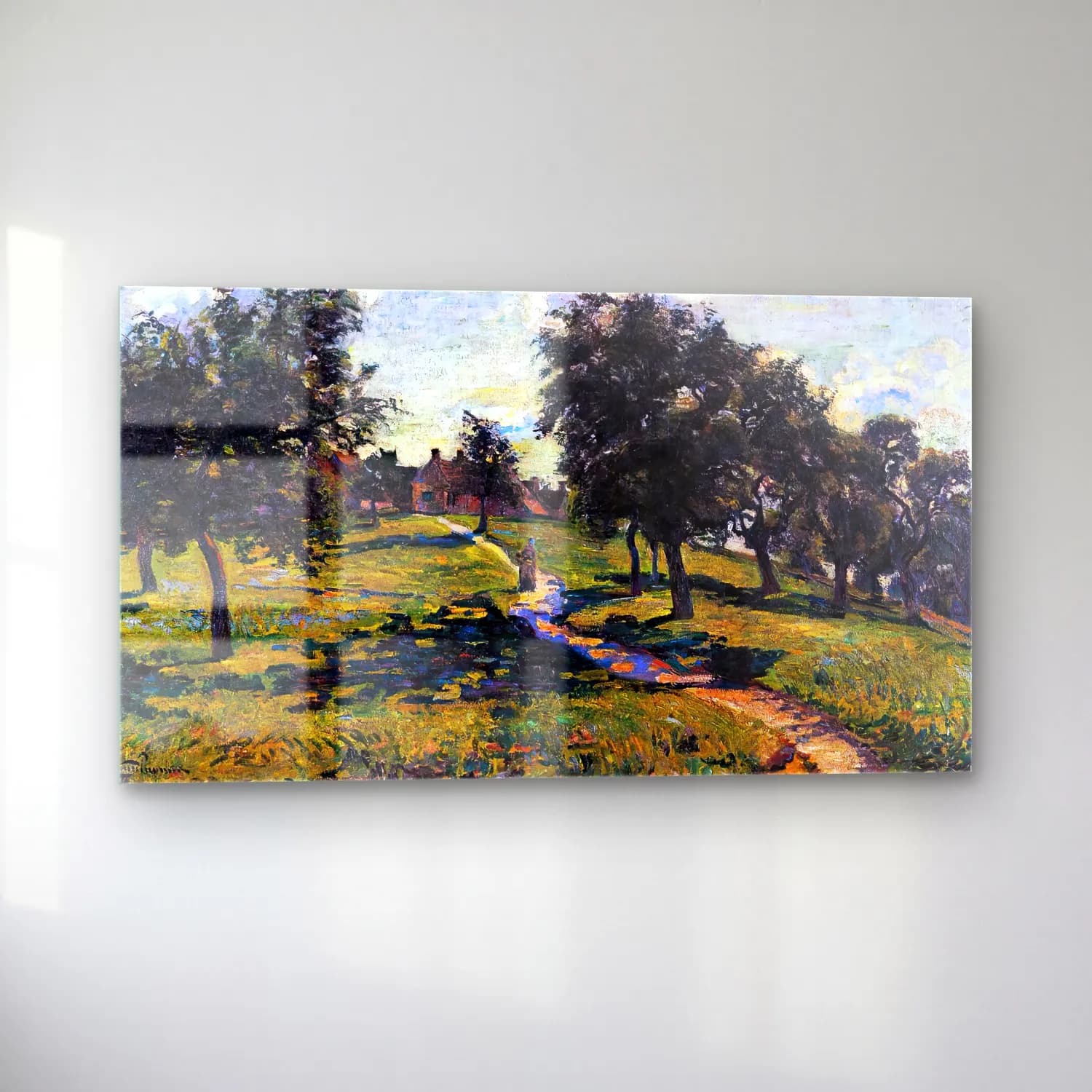 Armand Guillaumin – Landscape in Normandy Apple Trees cam tablo — sol açıdan görünüm