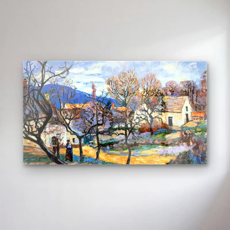 Armand Guillaumin – Outskirts of Paris cam tablo — Armand Guillaumin – Outskirts of Paris — empresyonist köy sokağı