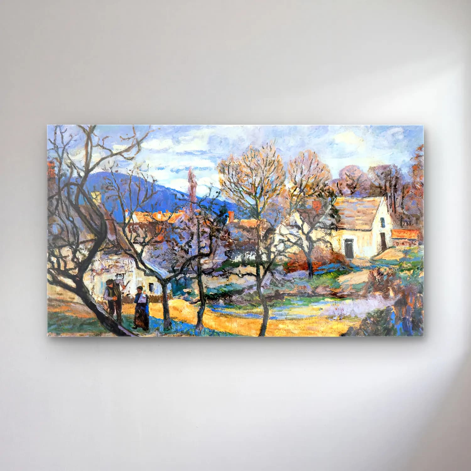 Armand Guillaumin – Outskirts of Paris cam tablo — Armand Guillaumin – Outskirts of Paris — empresyonist köy sokağı