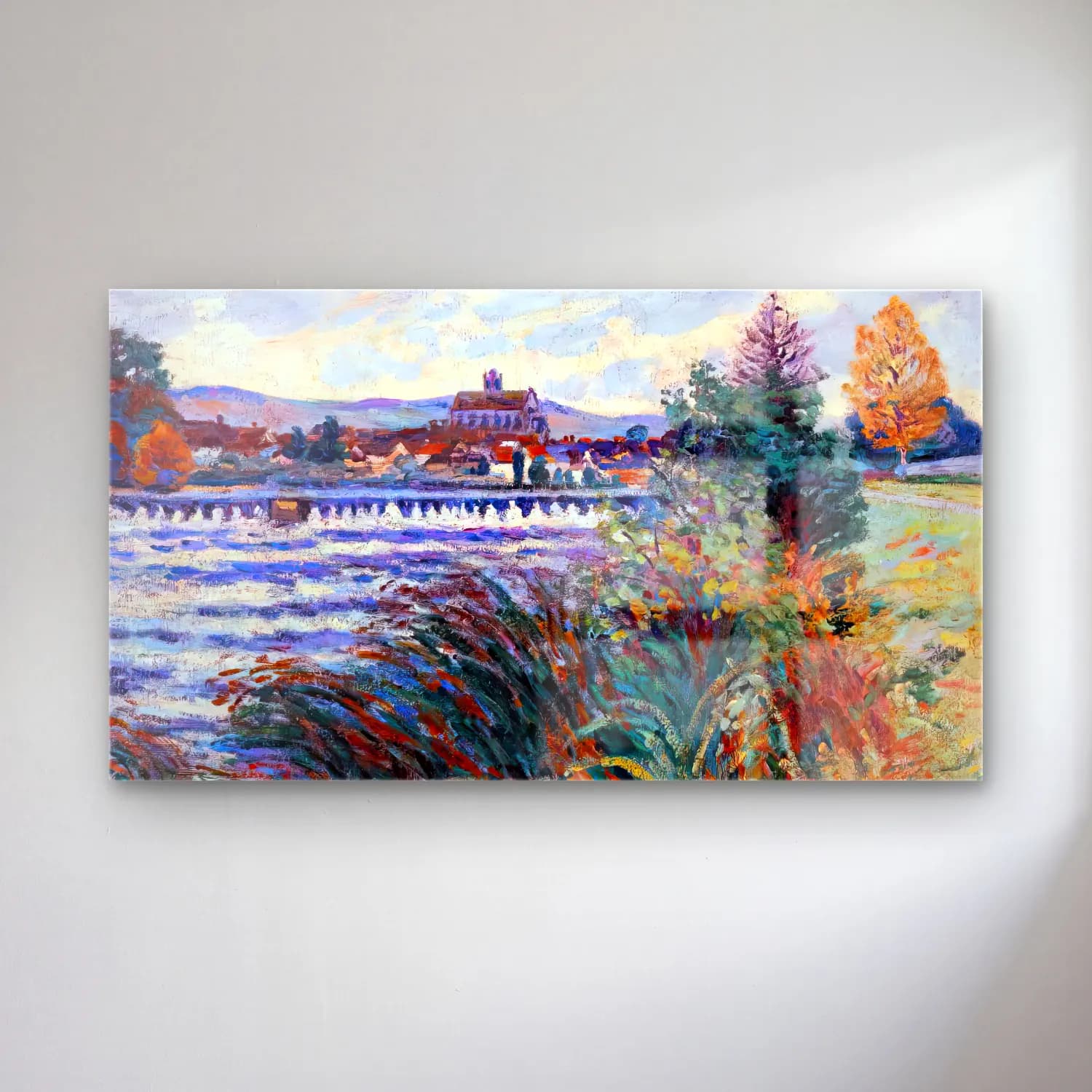 Armand Guillaumin – The River, Crozant cam tablo — Armand Guillaumin – The River, Crozant — empresyonist kırda nehir