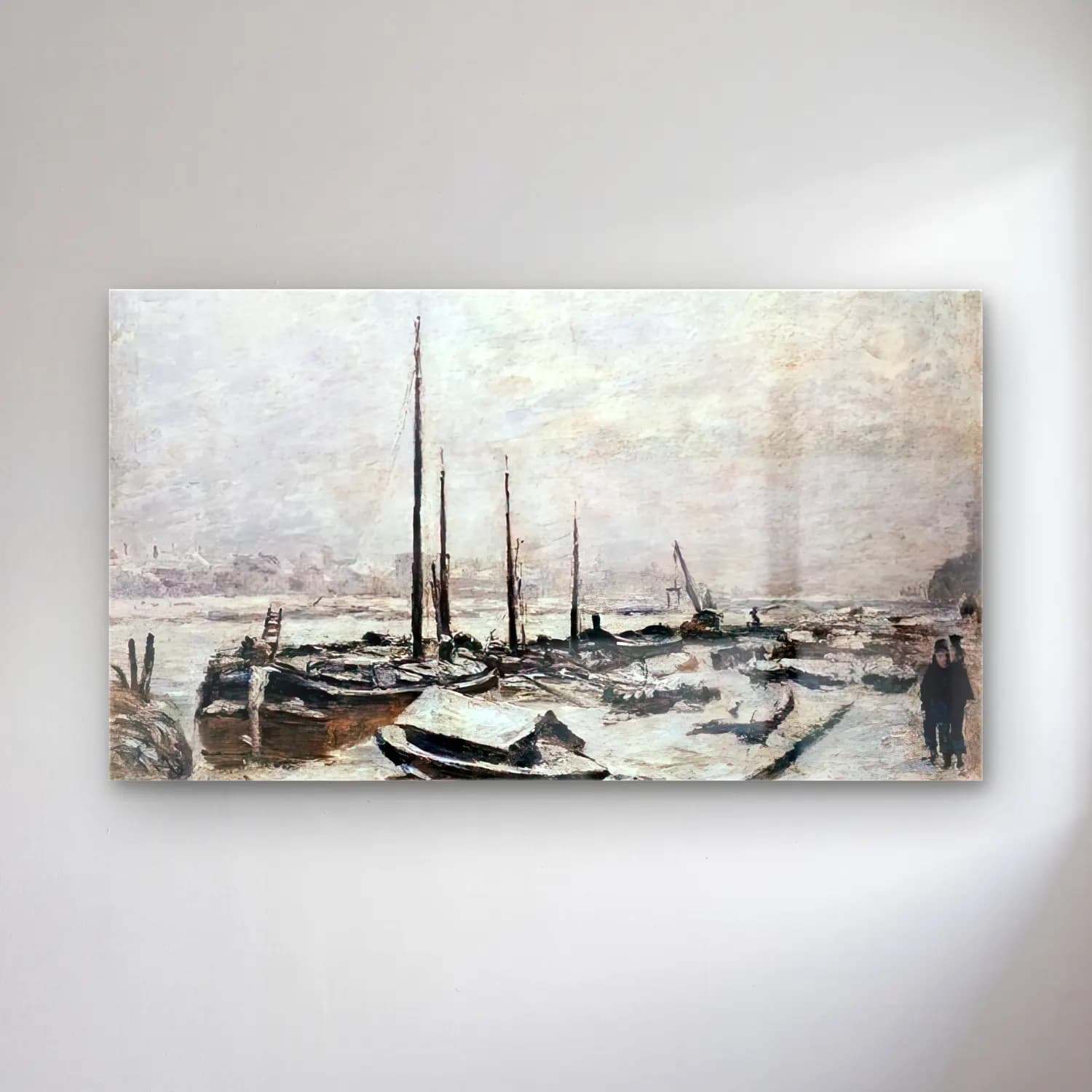 Armand Guillaumin – The Seine in Winter cam tablo — Armand Guillaumin – The Seine in Winter — empresyonist liman ve tekneler