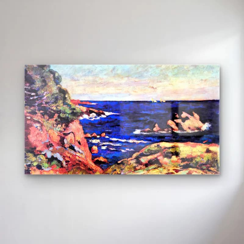 Armand Guillaumin – View of Agay cam tablo — Armand Guillaumin – View of Agay — empresyonist i̇talyan sahili