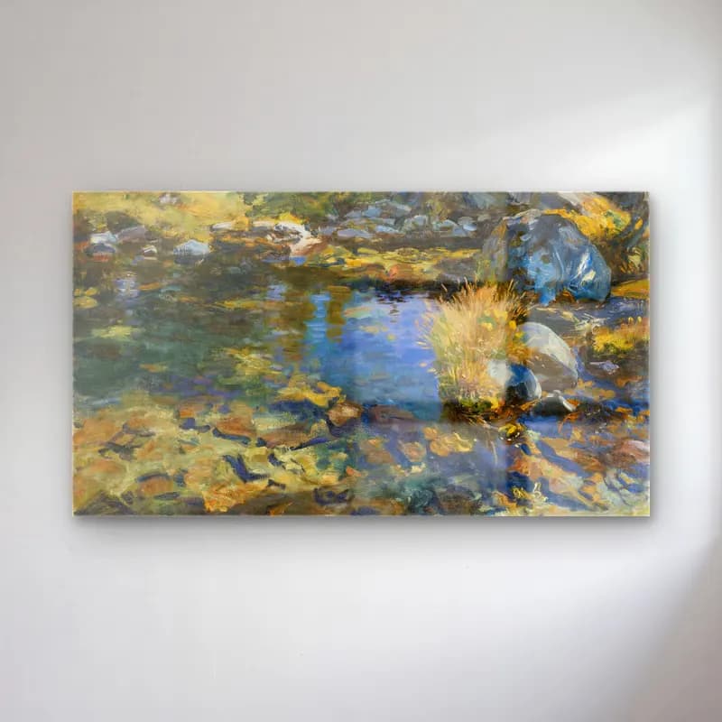 John Singer Sargent – Alpine Pool cam tablo — John Singer Sargent – Alpine Pool — empresyonist kırda nehir